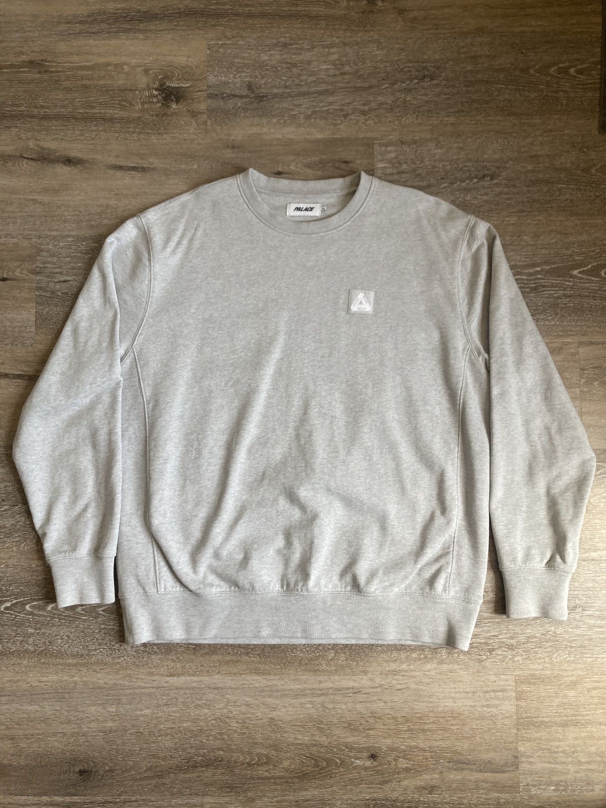 image of Palace Skateboards Square Patch Crew in Grey, Men's (Size 2XL)