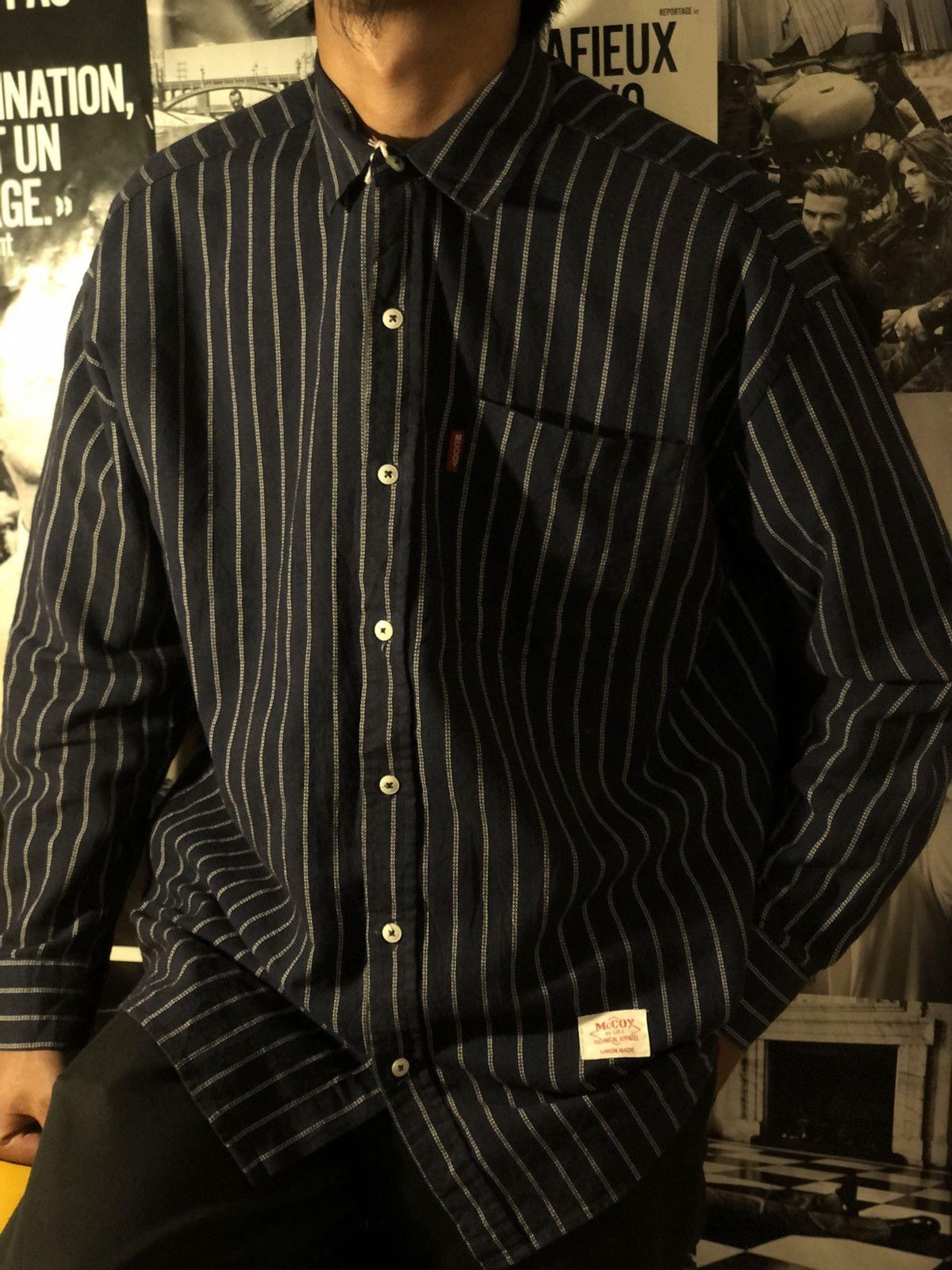 The Real McCoy's 💥Japanese designer The Real Mccoy Stripe Button Shirt Size US L / EU 52-54 / 3 - 1 Thumbnail
