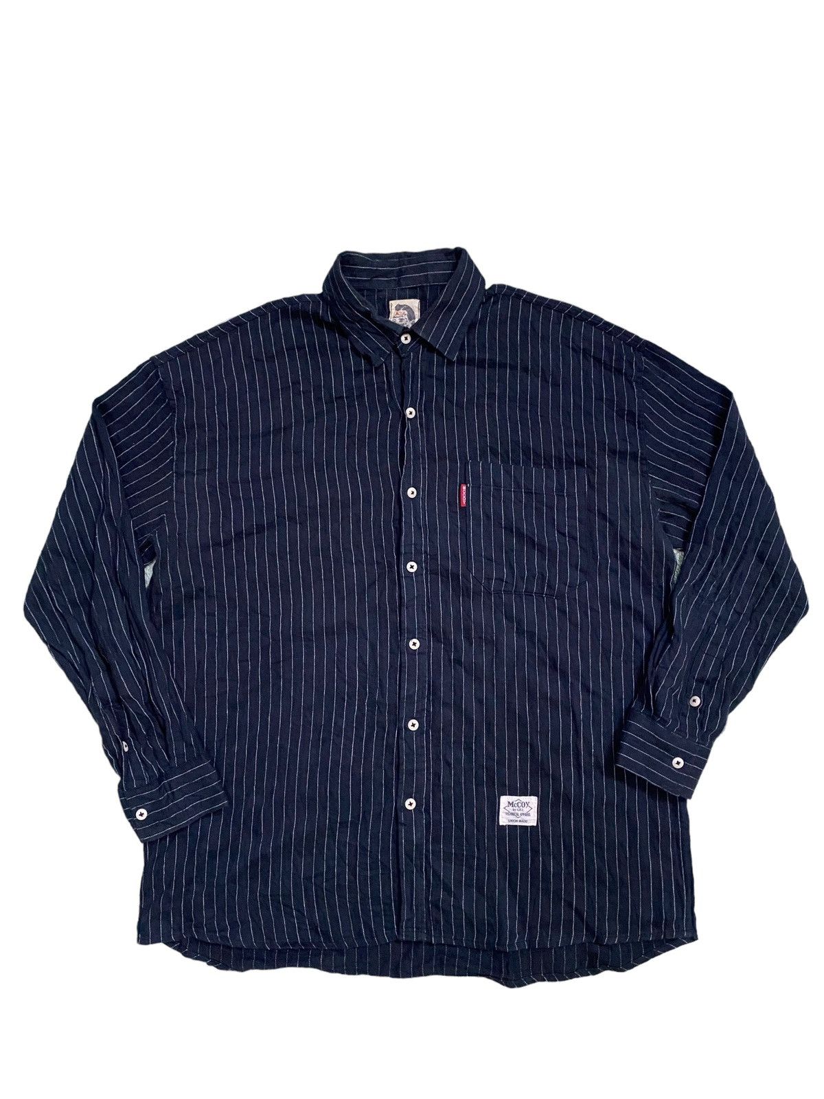 The Real McCoy's 💥Japanese designer The Real Mccoy Stripe Button Shirt Size US L / EU 52-54 / 3 - 2 Thumbnail
