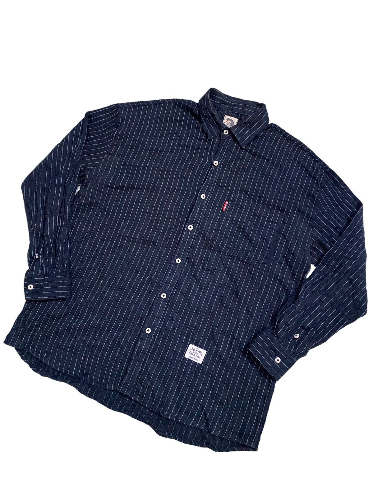 The Real McCoy's 💥Japanese designer The Real Mccoy Stripe Button Shirt Size US L / EU 52-54 / 3 - 4 Thumbnail