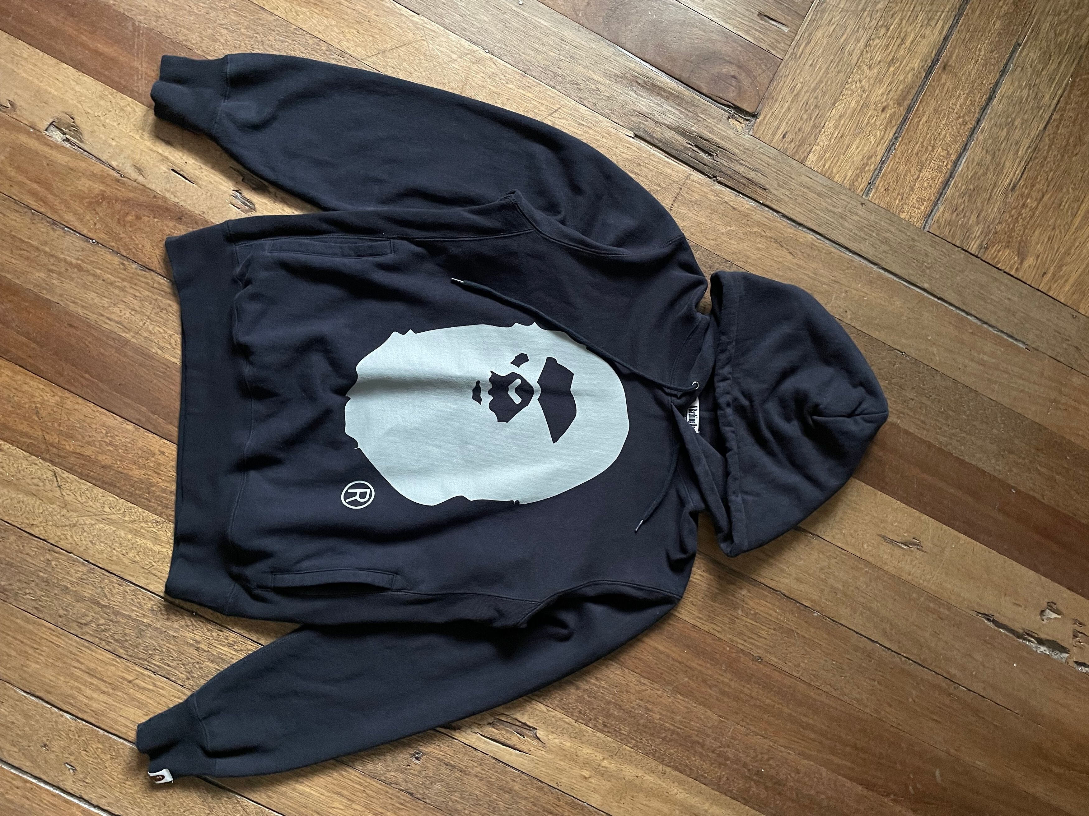 Pre-owned Bape Mad Ape Asnka Patches Pullover Hoodie In Black