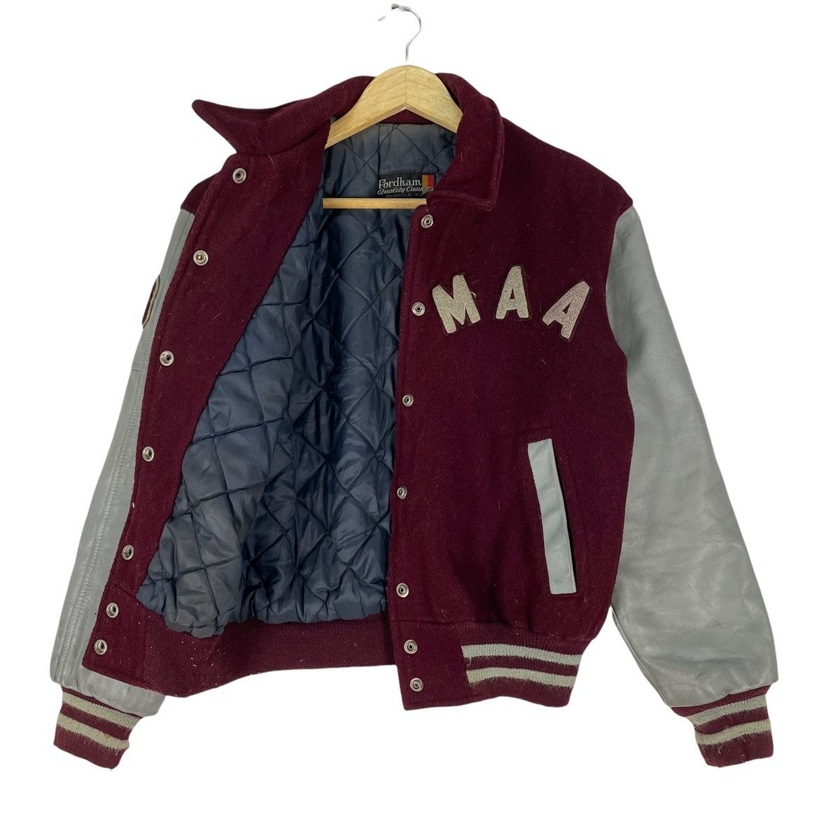Vintage 🌟FORDHAM Letterman Varsity Leather Jacket Size US S / EU 44-46 / 1 - 5 Thumbnail