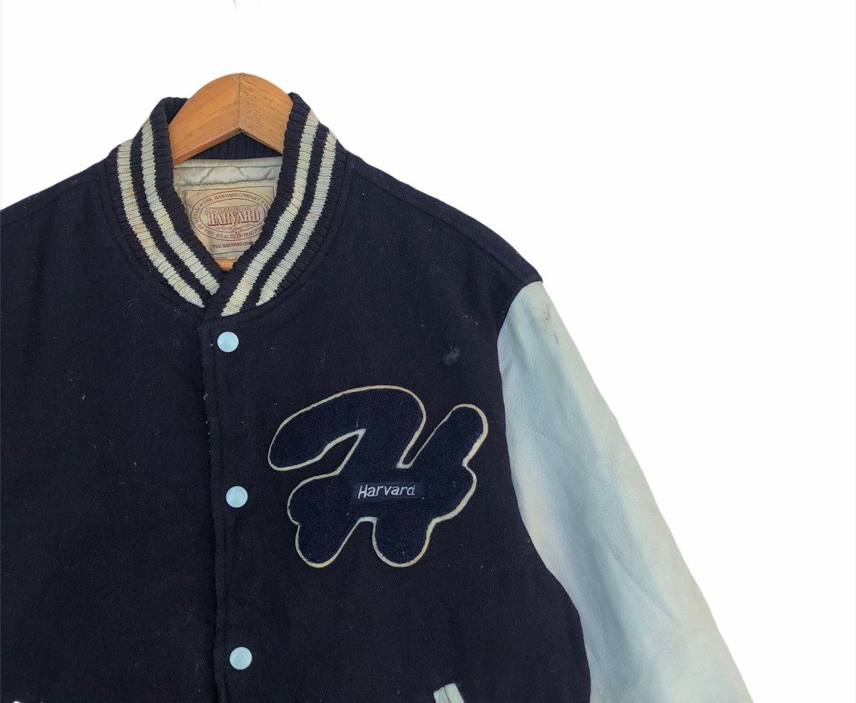 Vintage ⚡️HARVARD UNIVERSITY Varsity Leather Jacket Size US L / EU 52-54 / 3 - 3 Thumbnail