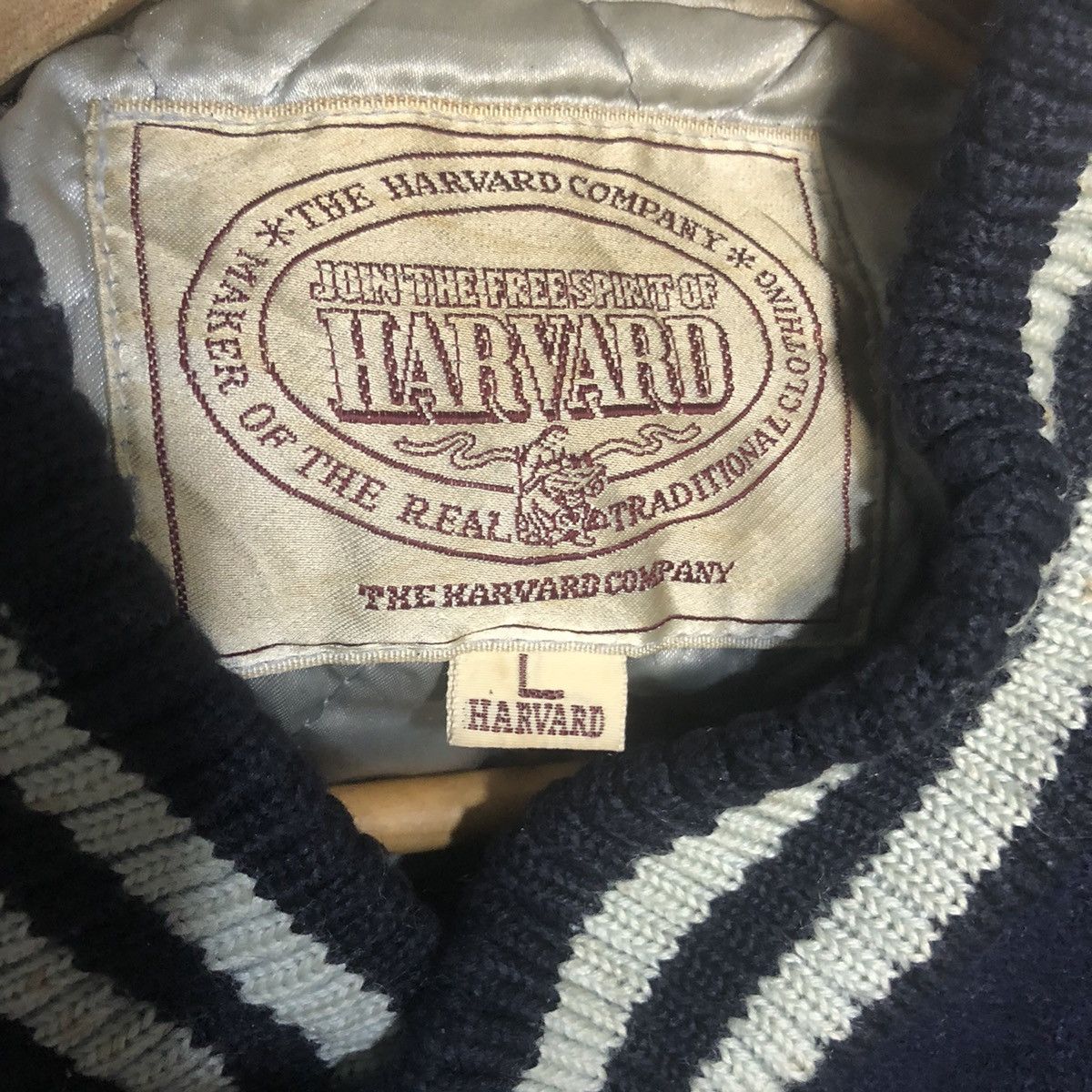Vintage ⚡️HARVARD UNIVERSITY Varsity Leather Jacket Size US L / EU 52-54 / 3 - 9 Thumbnail