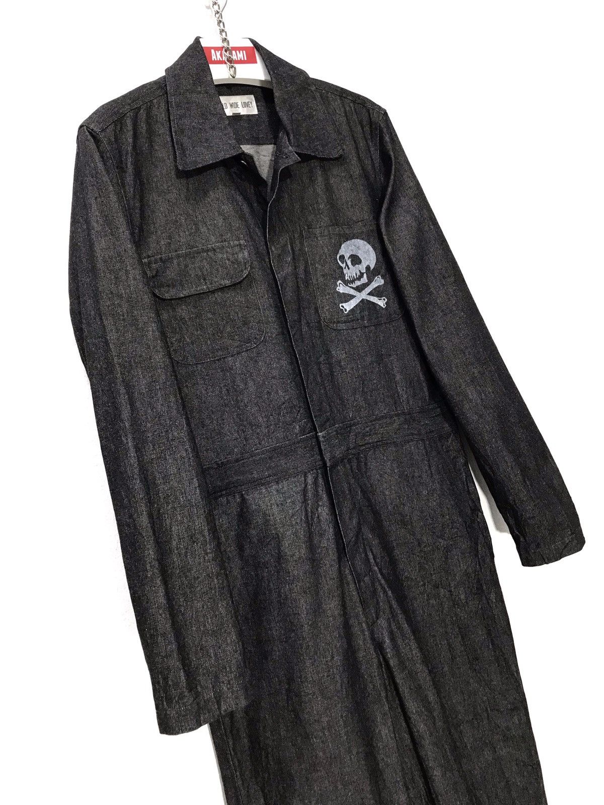 Japanese Brand ☠World Wide Love Coverall Jumpsuit Thin Denim Skull 17🟩 Size US S / EU 44-46 / 1 - 1 Thumbnail