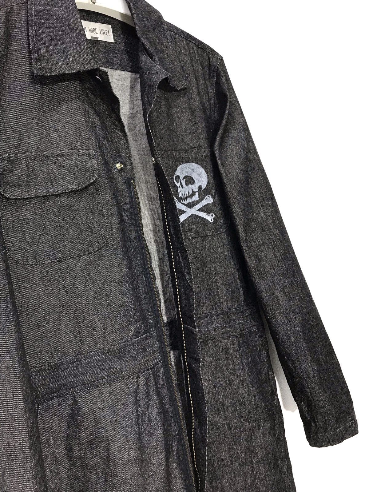Japanese Brand ☠World Wide Love Coverall Jumpsuit Thin Denim Skull 17🟩 Size US S / EU 44-46 / 1 - 5 Thumbnail