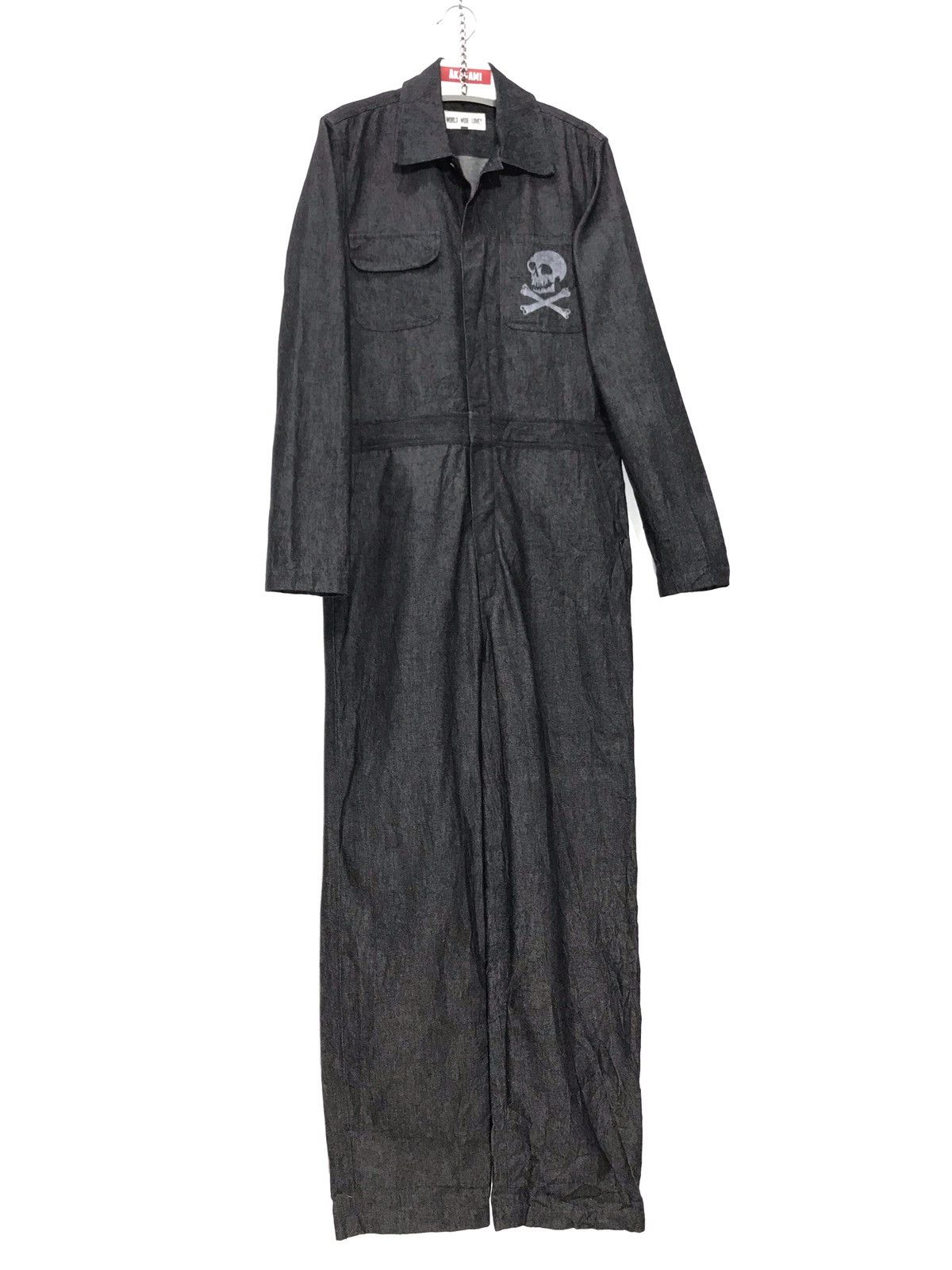 Japanese Brand ☠World Wide Love Coverall Jumpsuit Thin Denim Skull 17🟩 Size US S / EU 44-46 / 1 - 2 Thumbnail