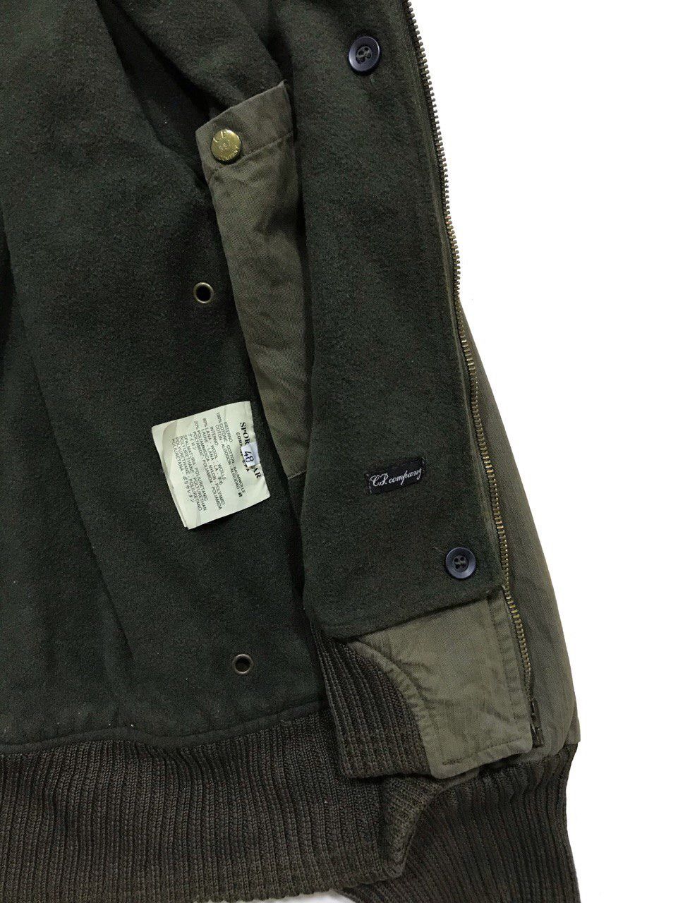 C.P. Company AW97 Archive Rubber Wool HBT Pilot Bomber Jacket Size US M / EU 48-50 / 2 - 6 Thumbnail