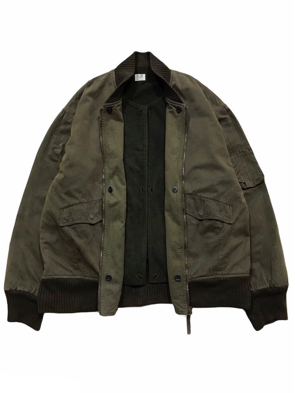 C.P. Company AW97 Archive Rubber Wool HBT Pilot Bomber Jacket Size US M / EU 48-50 / 2 - 1 Thumbnail