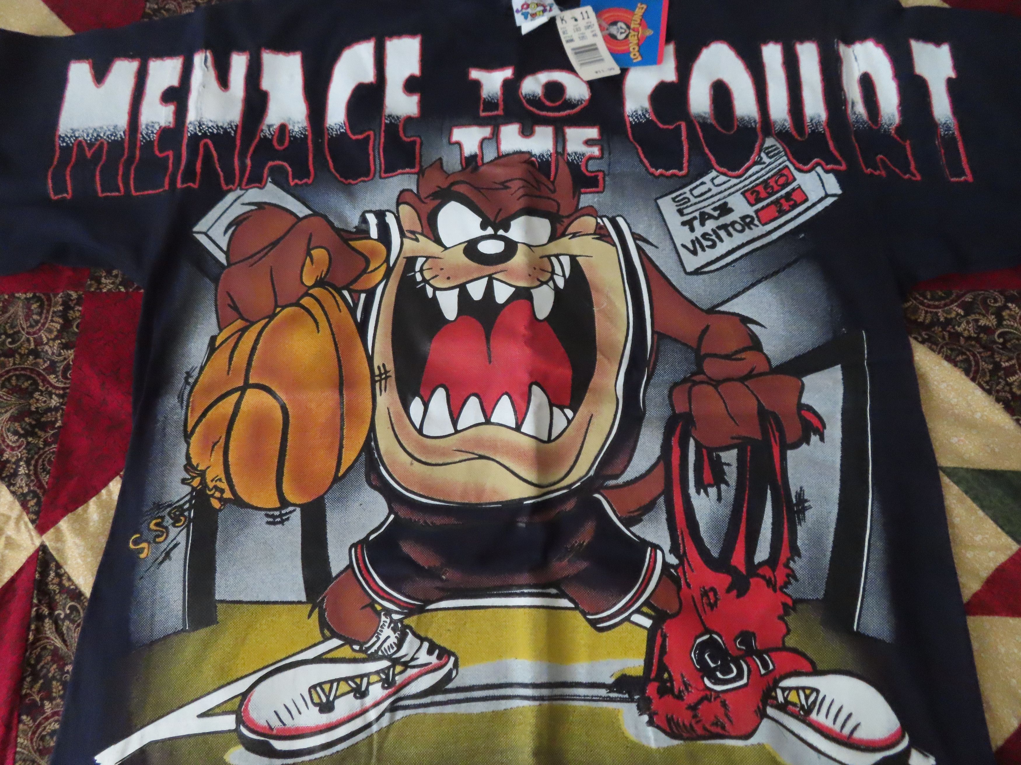 Vintage × Warner Bros Vintage 90s 1996 Freeze Taz Menace To The Court AOP Tshirt Size US L / EU 52-54 / 3 - 2 Thumbnail