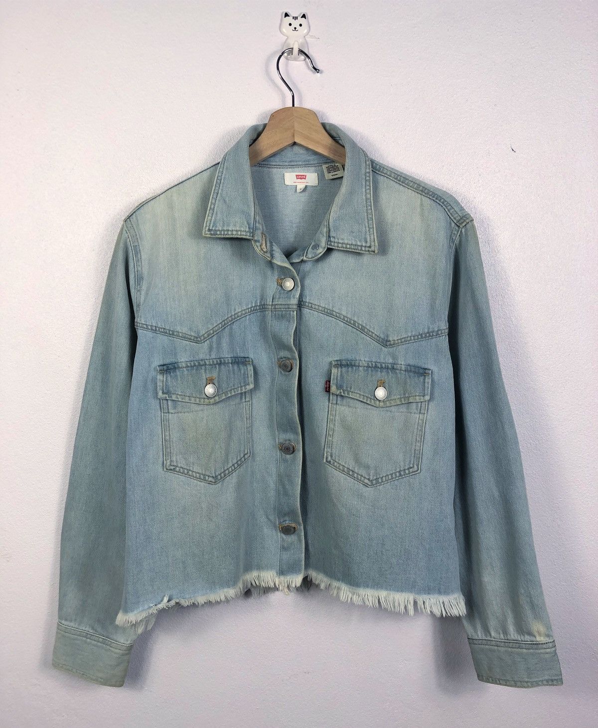 Levi's Rare Levi’s Cropped Button Denim Jacket Size US S / EU 44-46 / 1 - 1 Thumbnail
