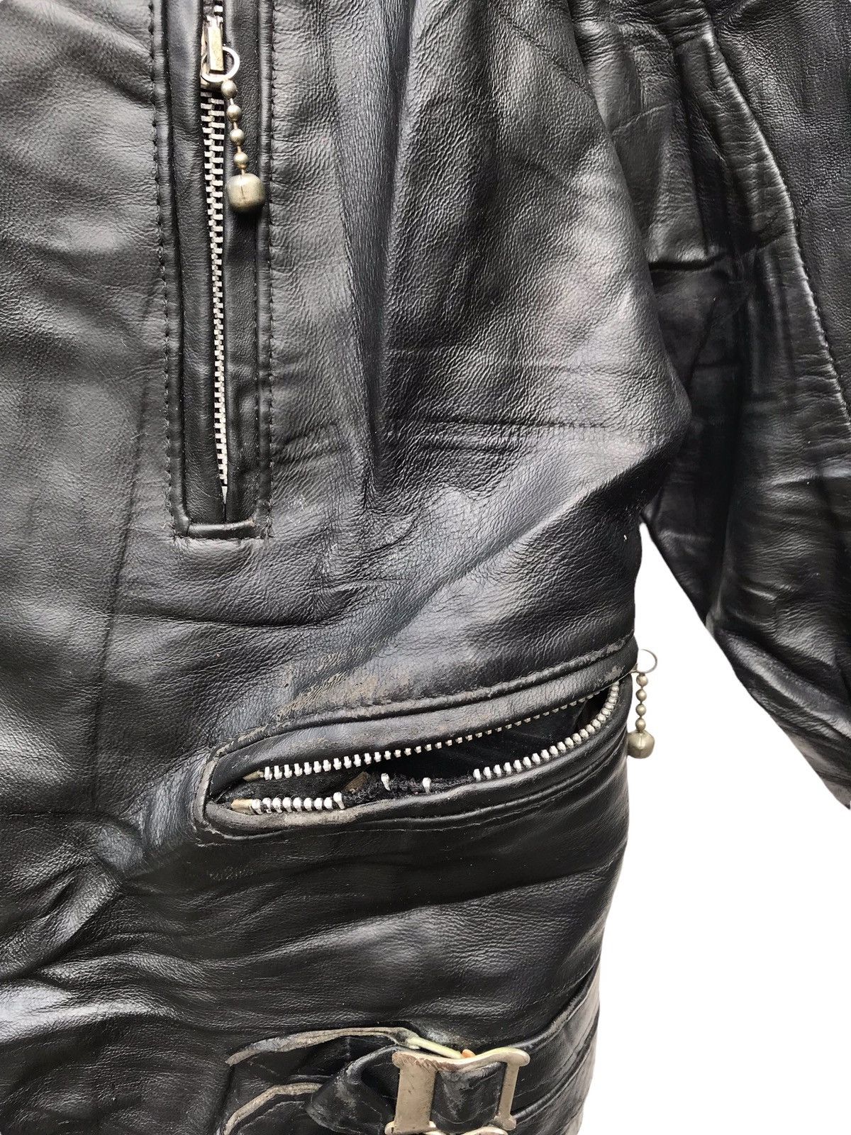 Vintage Vintage 666 England Double Collar Punk Leather Jacket Size US S / EU 44-46 / 1 - 4 Thumbnail