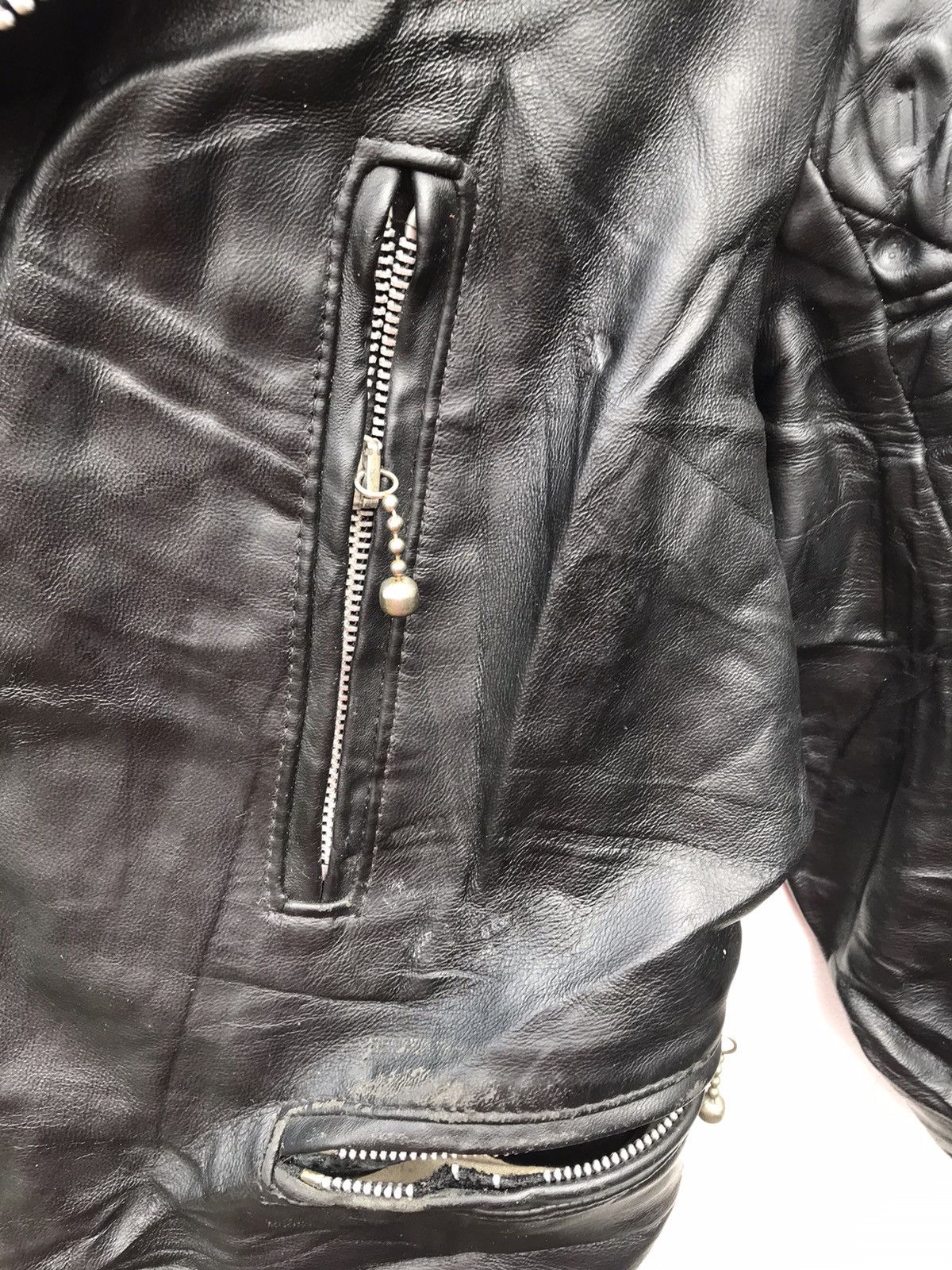 Vintage Vintage 666 England Double Collar Punk Leather Jacket Size US S / EU 44-46 / 1 - 7 Thumbnail