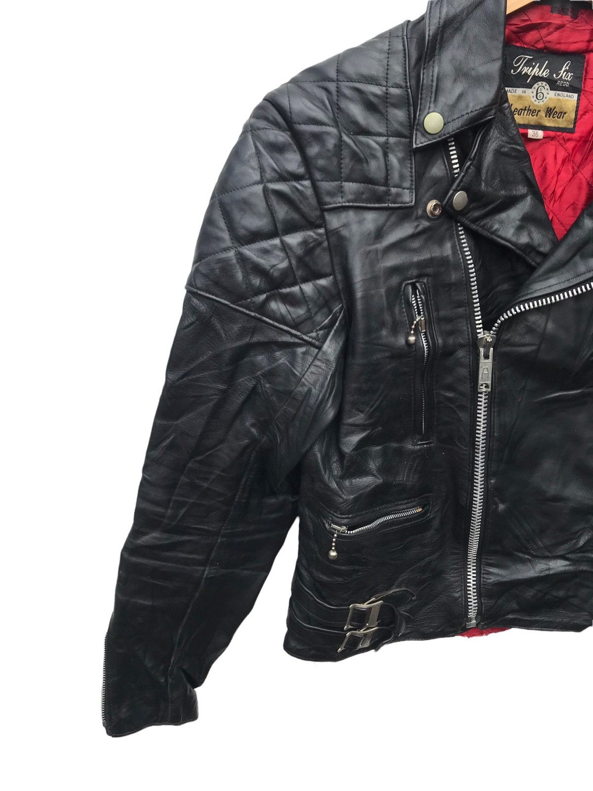 Vintage Vintage 666 England Double Collar Punk Leather Jacket Size US S / EU 44-46 / 1 - 3 Thumbnail