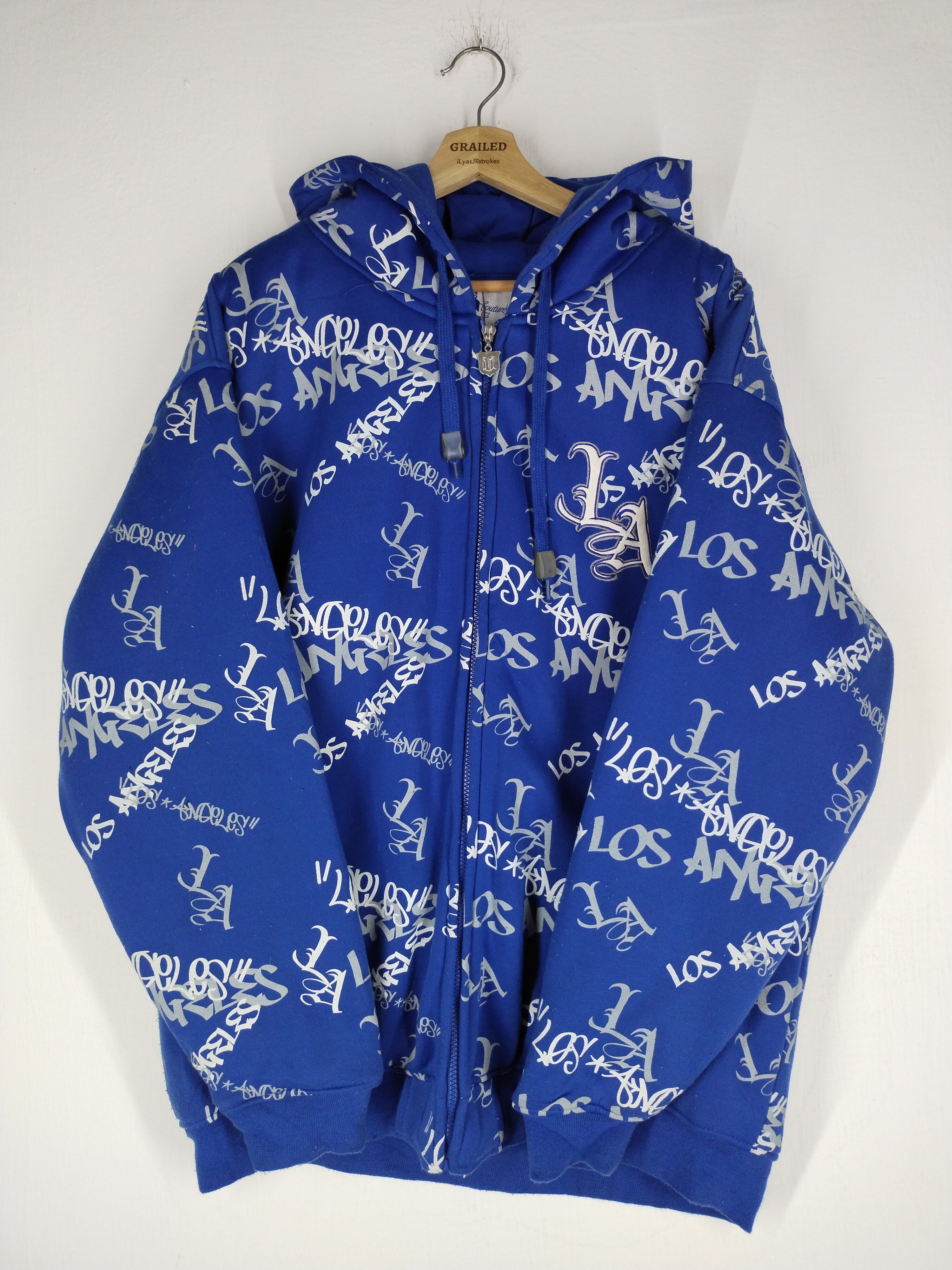 Urban Outfitters VINTAGE FULLPRINT LOS ANGELES ZIPPER HOODIE Size US XL / EU 56 / 4 - 8 Thumbnail