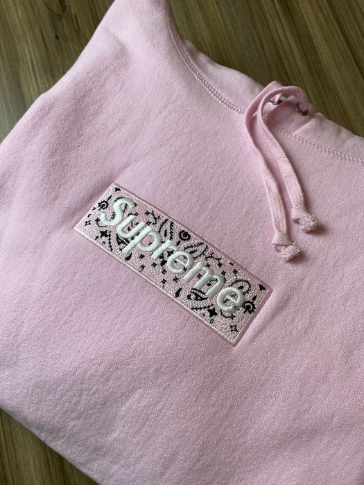 Supreme Supreme Bandana Box Logo Hoodie Pink | Grailed