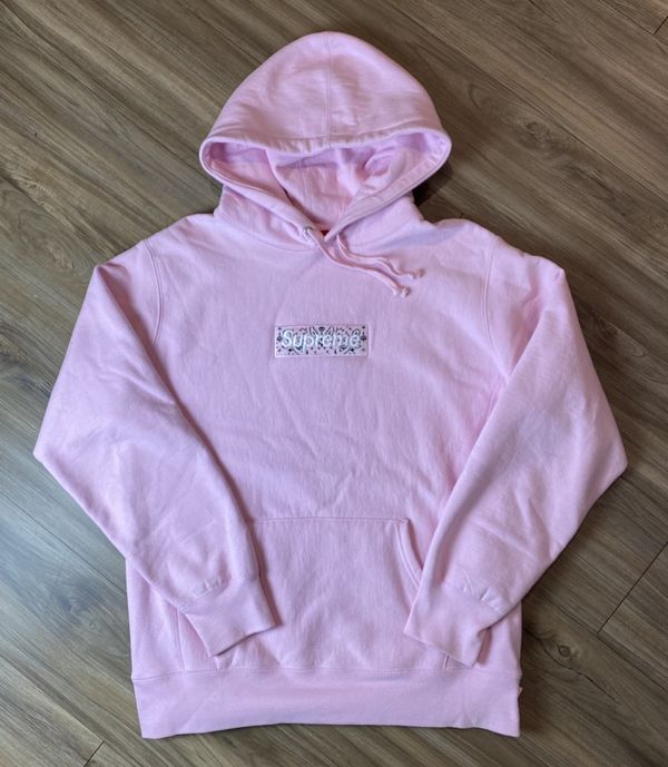 Supreme Supreme Bandana Box Logo Hoodie Pink | Grailed