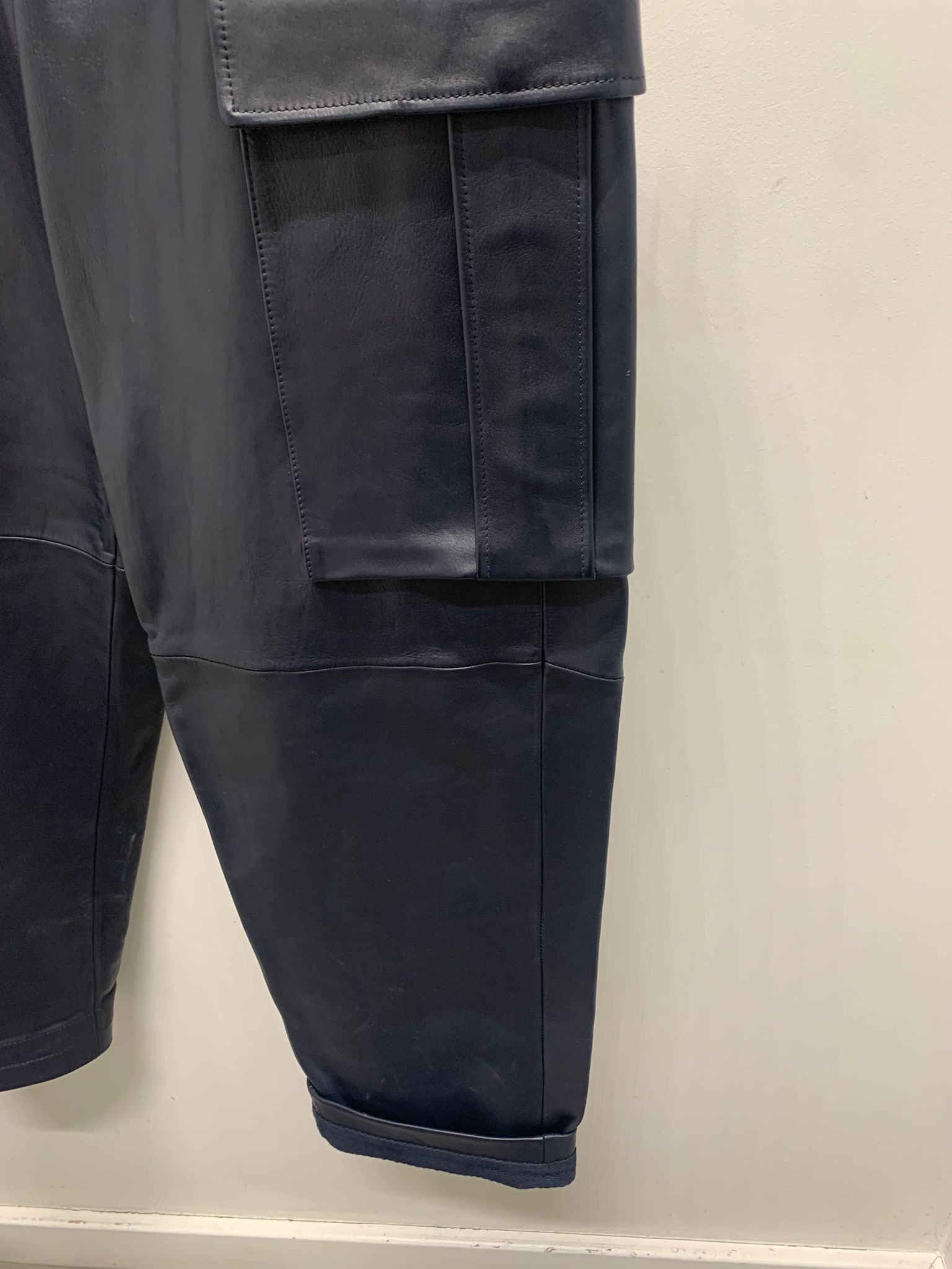 Acne Studios Leather Cargo Trousers in Dark Navy Size US 32 / EU 48 - 4 Thumbnail
