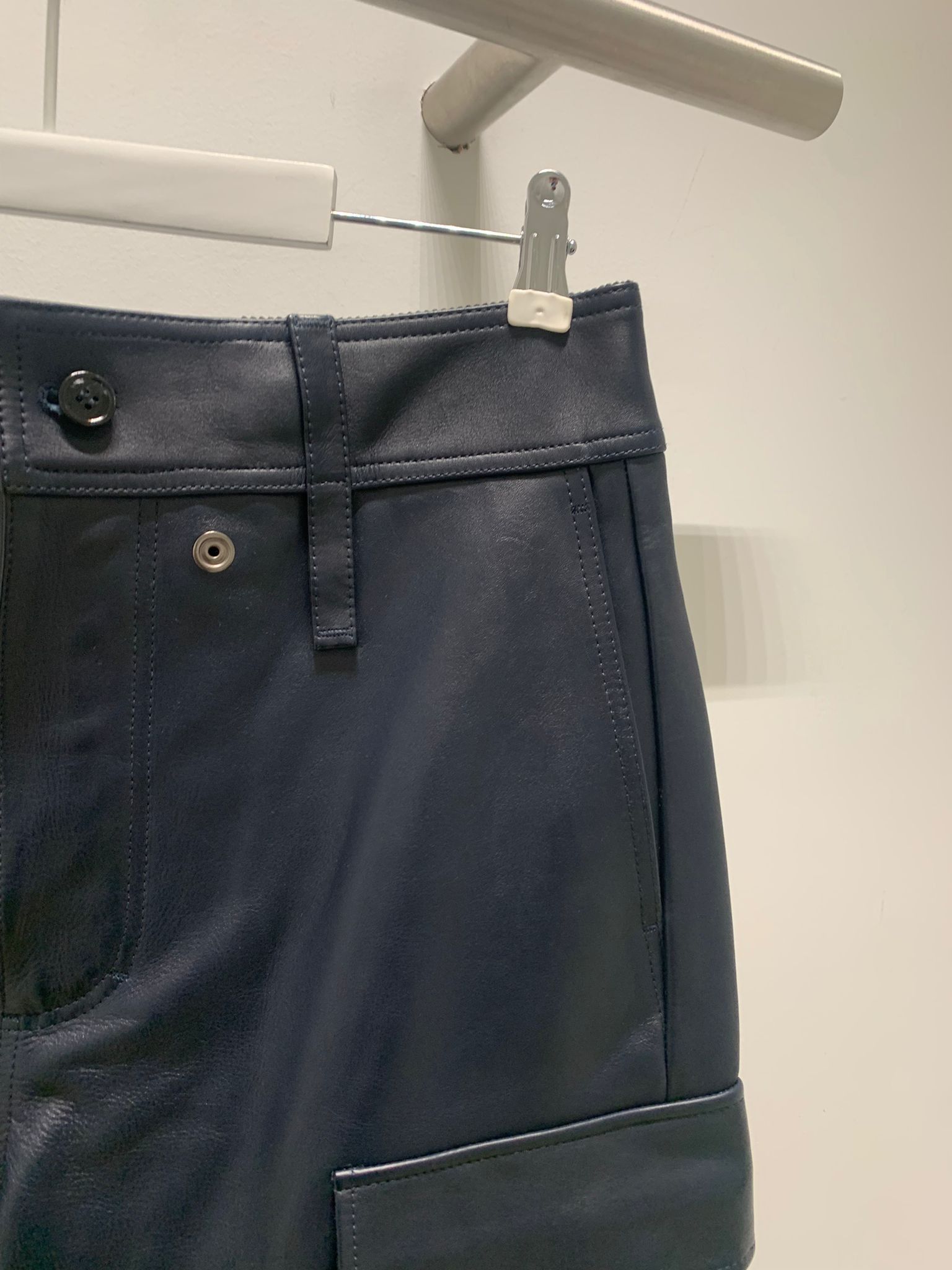 Acne Studios Leather Cargo Trousers in Dark Navy Size US 32 / EU 48 - 3 Thumbnail