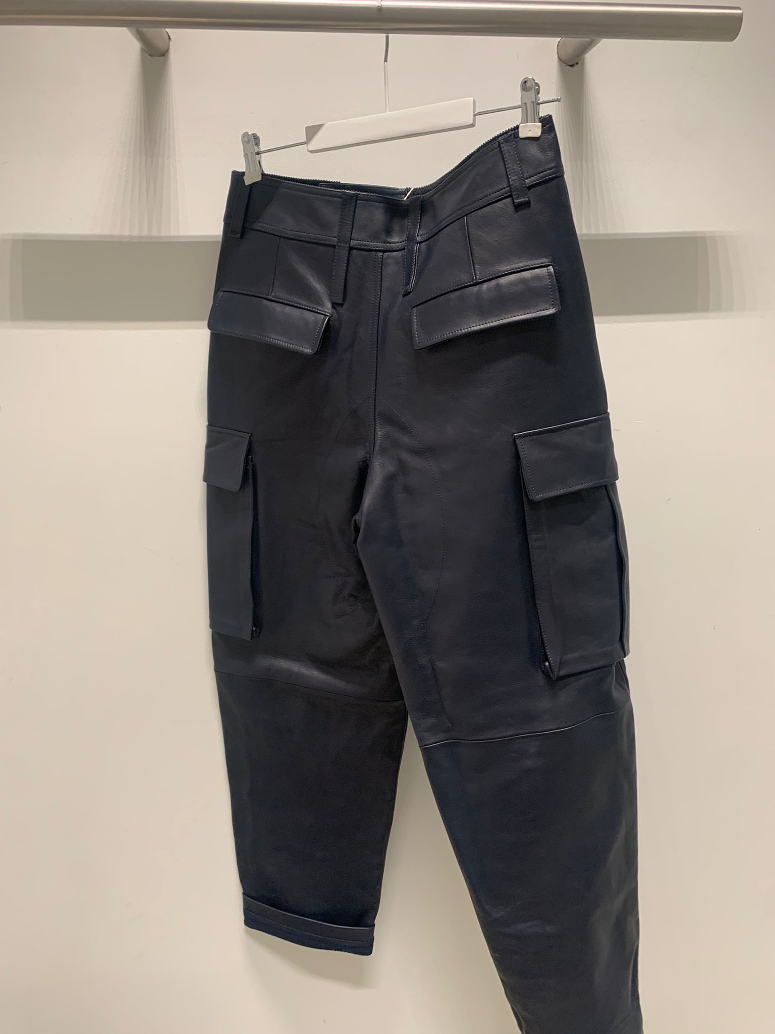 Acne Studios Leather Cargo Trousers in Dark Navy Size US 32 / EU 48 - 13 Thumbnail