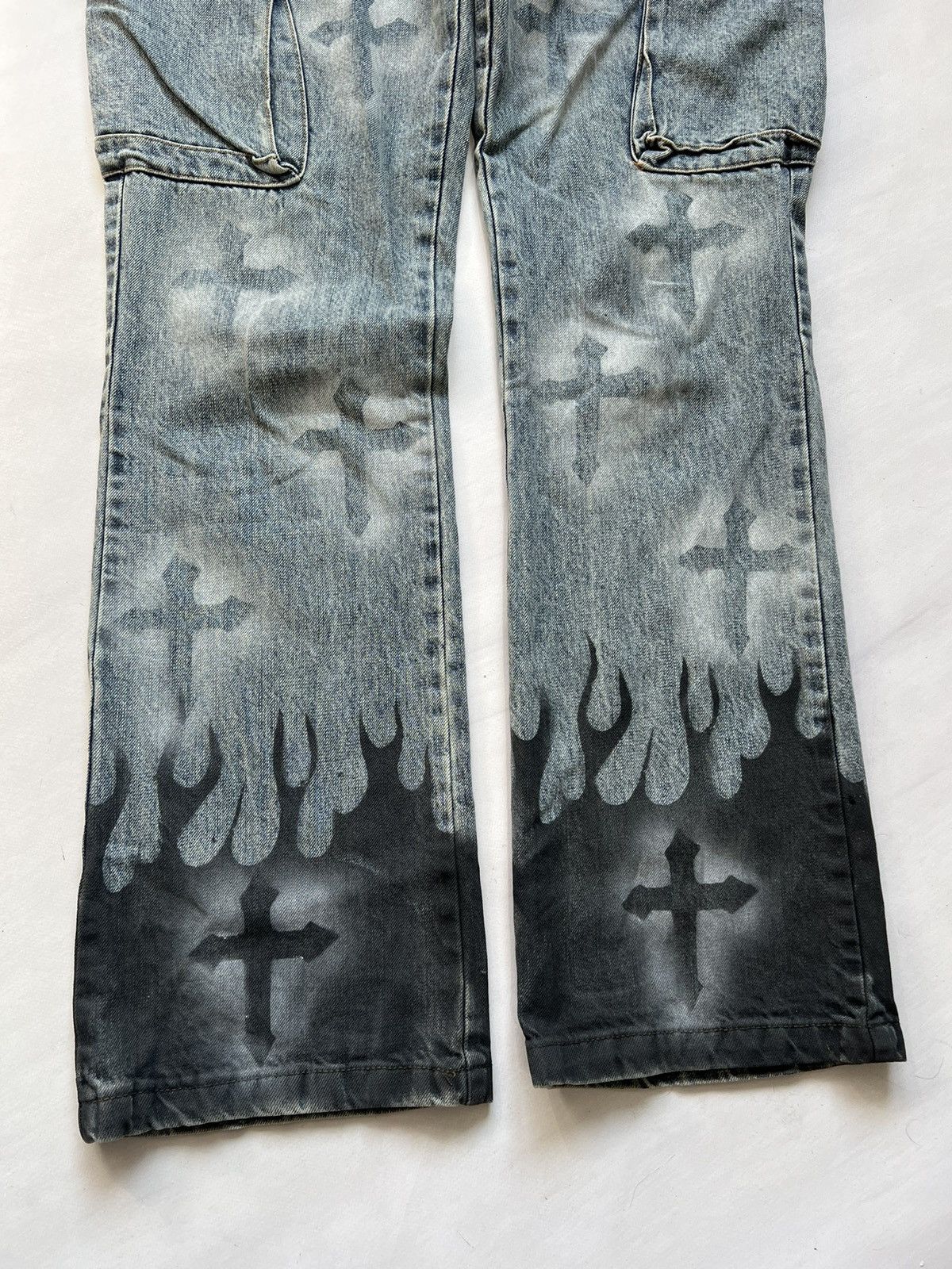 Japanese Brand × Vintage Vintage Y2K Crazy Cargo Jeans Pants Size US 29 - 4 Thumbnail