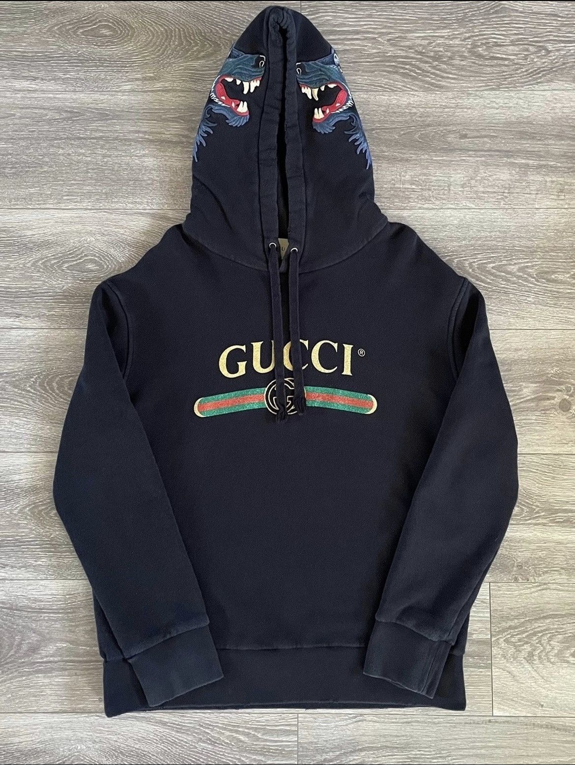 Gucci Gucci Wolf Embroidered Hoodie | Grailed