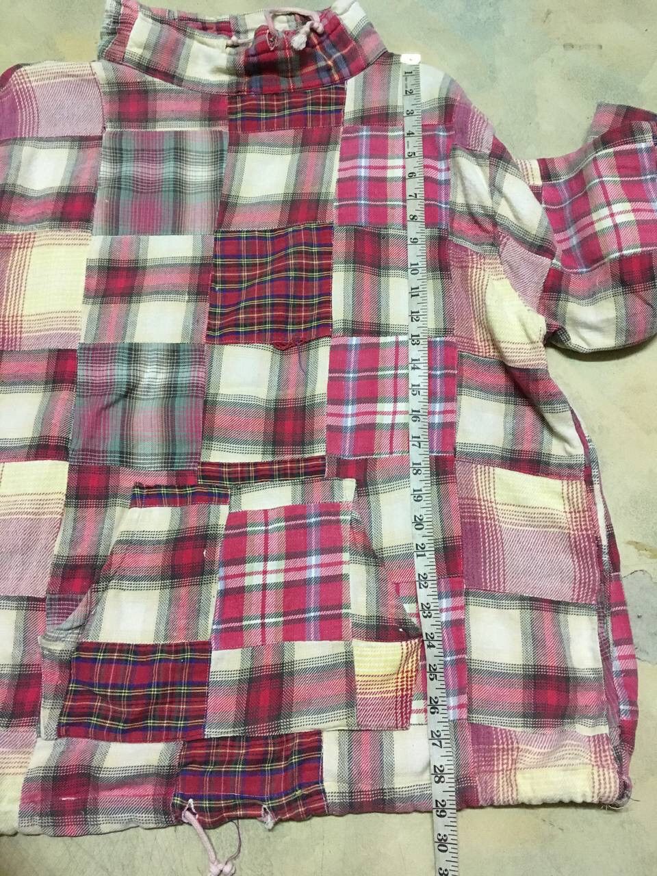 Japanese Brand Vintage Sweatshirt Red Tartan Patchwork Style Size US L / EU 52-54 / 3 - 12 Thumbnail