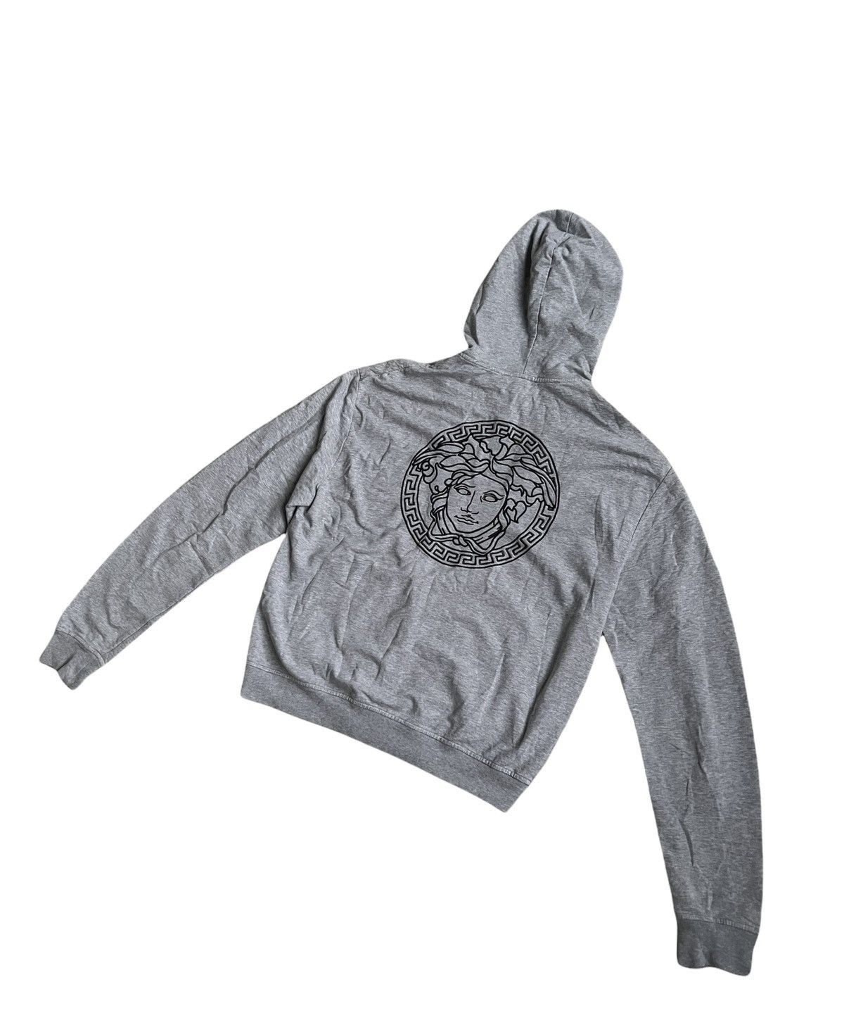 image of Versace Medusa Big Logo Hoodie/Versace Medusa Zip Hoodie in Grey, Men's (Size XL)