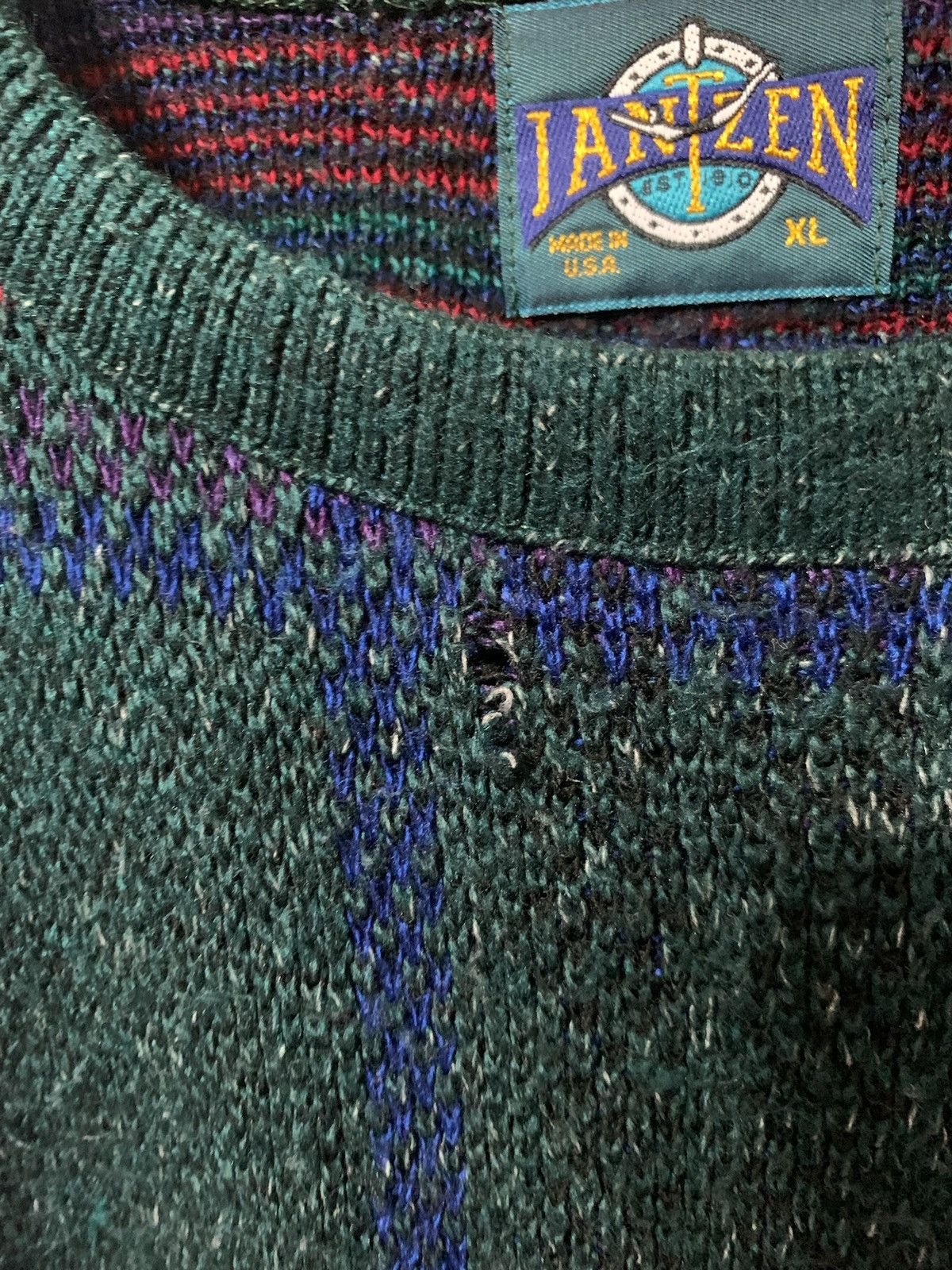 Vintage Vintage Green Tartan Knit Sweater Size US XL / EU 56 / 4 - 3 Thumbnail