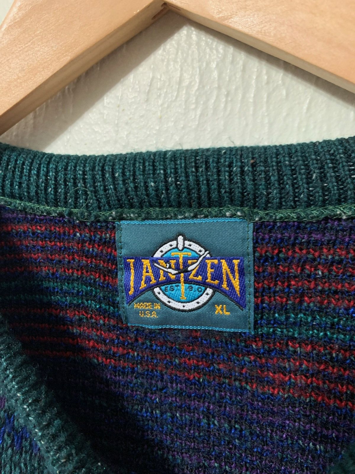 Vintage Vintage Green Tartan Knit Sweater Size US XL / EU 56 / 4 - 2 Thumbnail