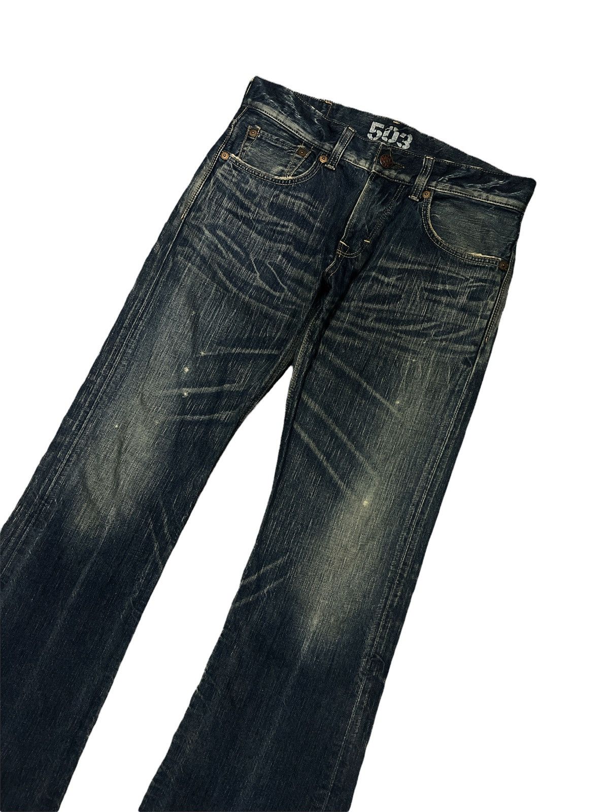 Edwin FLARED🔥EDWIN 503 BLUE TRIP DISTRESSED DENIM PANT Size US 32 / EU 48 - 3 Thumbnail
