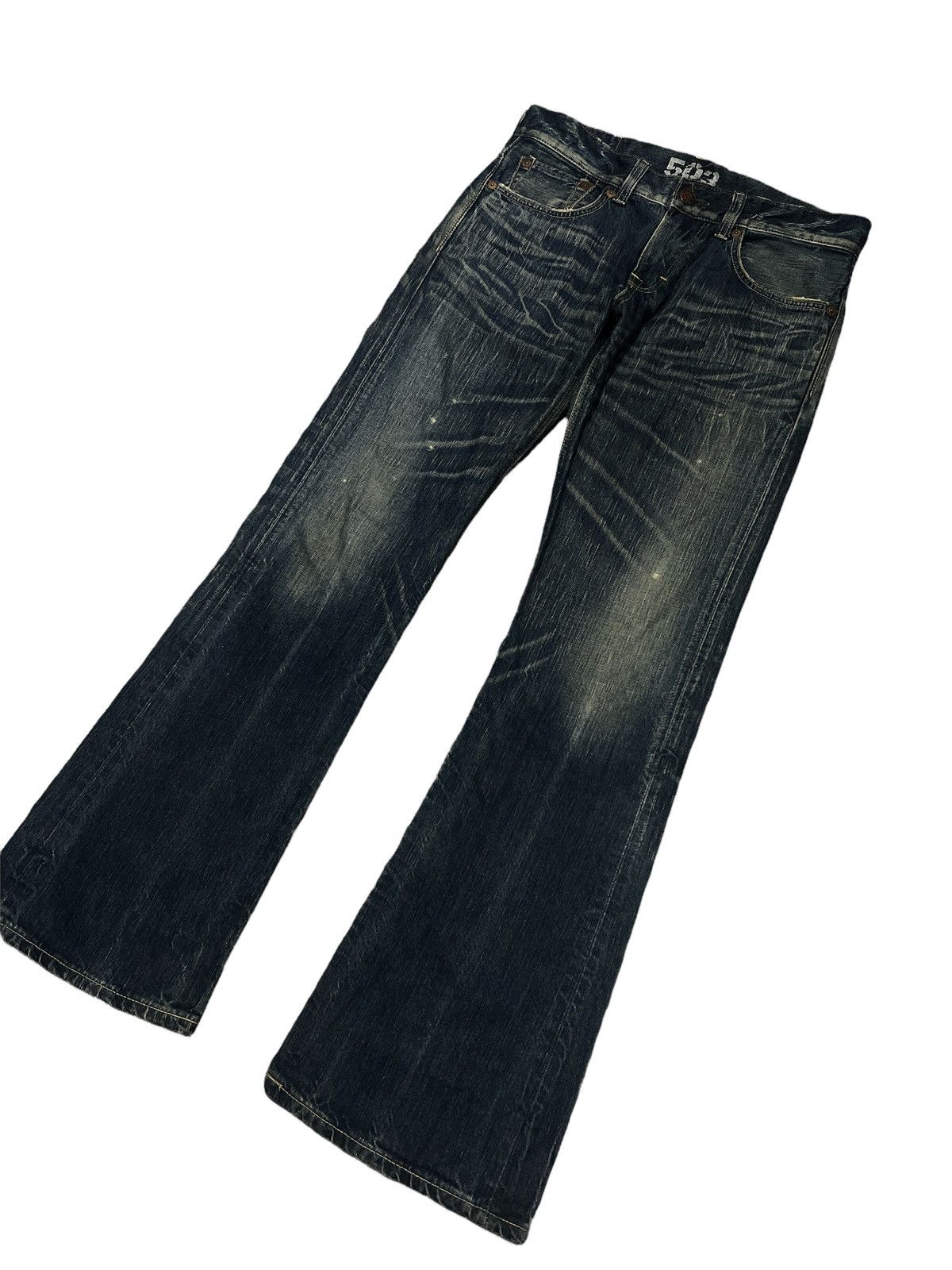 Edwin FLARED🔥EDWIN 503 BLUE TRIP DISTRESSED DENIM PANT Size US 32 / EU 48 - 2 Thumbnail
