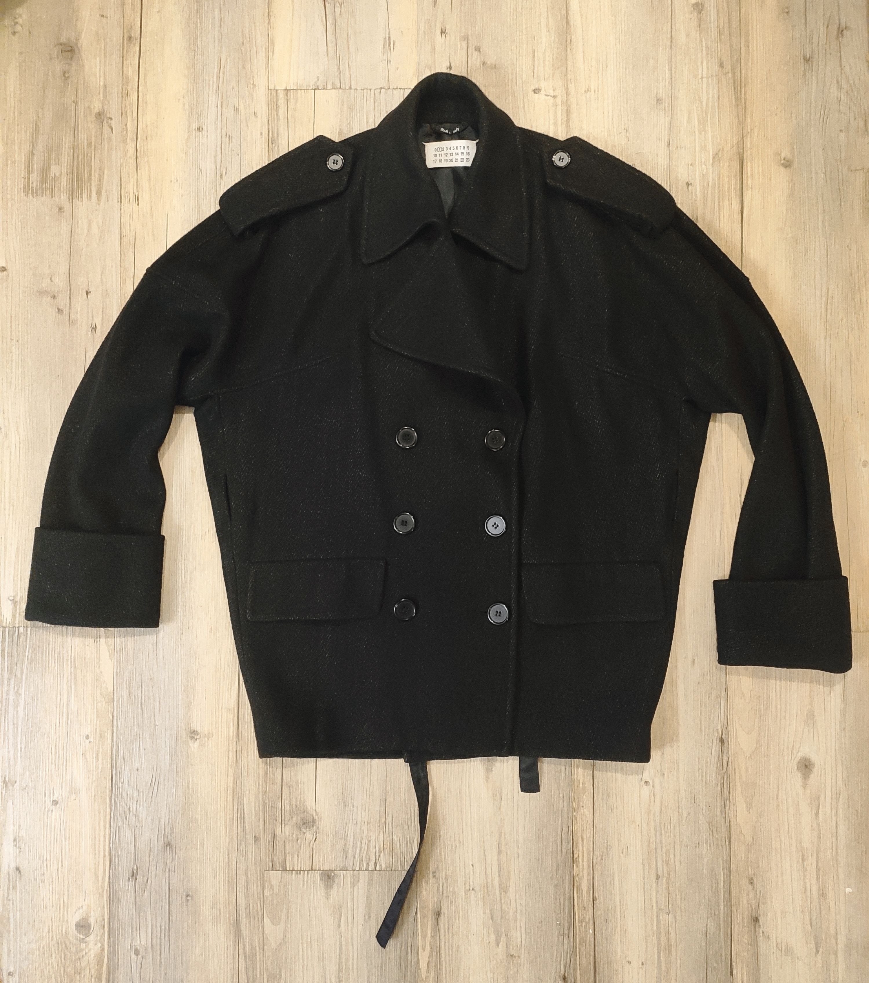 Maison Margiela UNIQUE ! 1 Double breasted oversized black coat Size S / US 4 / IT 40 - 1 Thumbnail