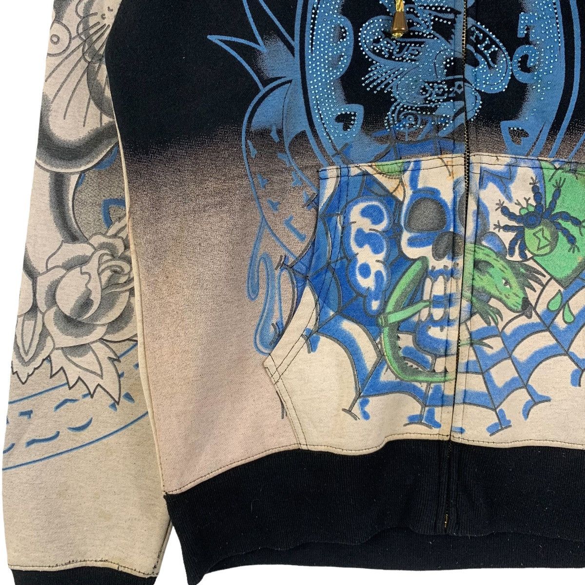 Ed Hardy Vintage ED HARDY By Christian Audigier Fullprint Hoodie Size US L / EU 52-54 / 3 - 12 Thumbnail
