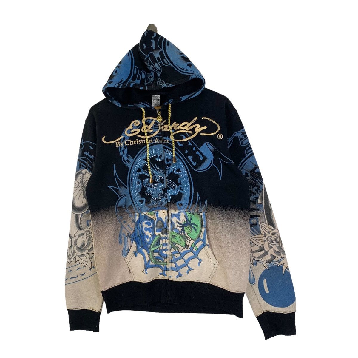 Ed Hardy Vintage ED HARDY By Christian Audigier Fullprint Hoodie Size US L / EU 52-54 / 3 - 4 Thumbnail