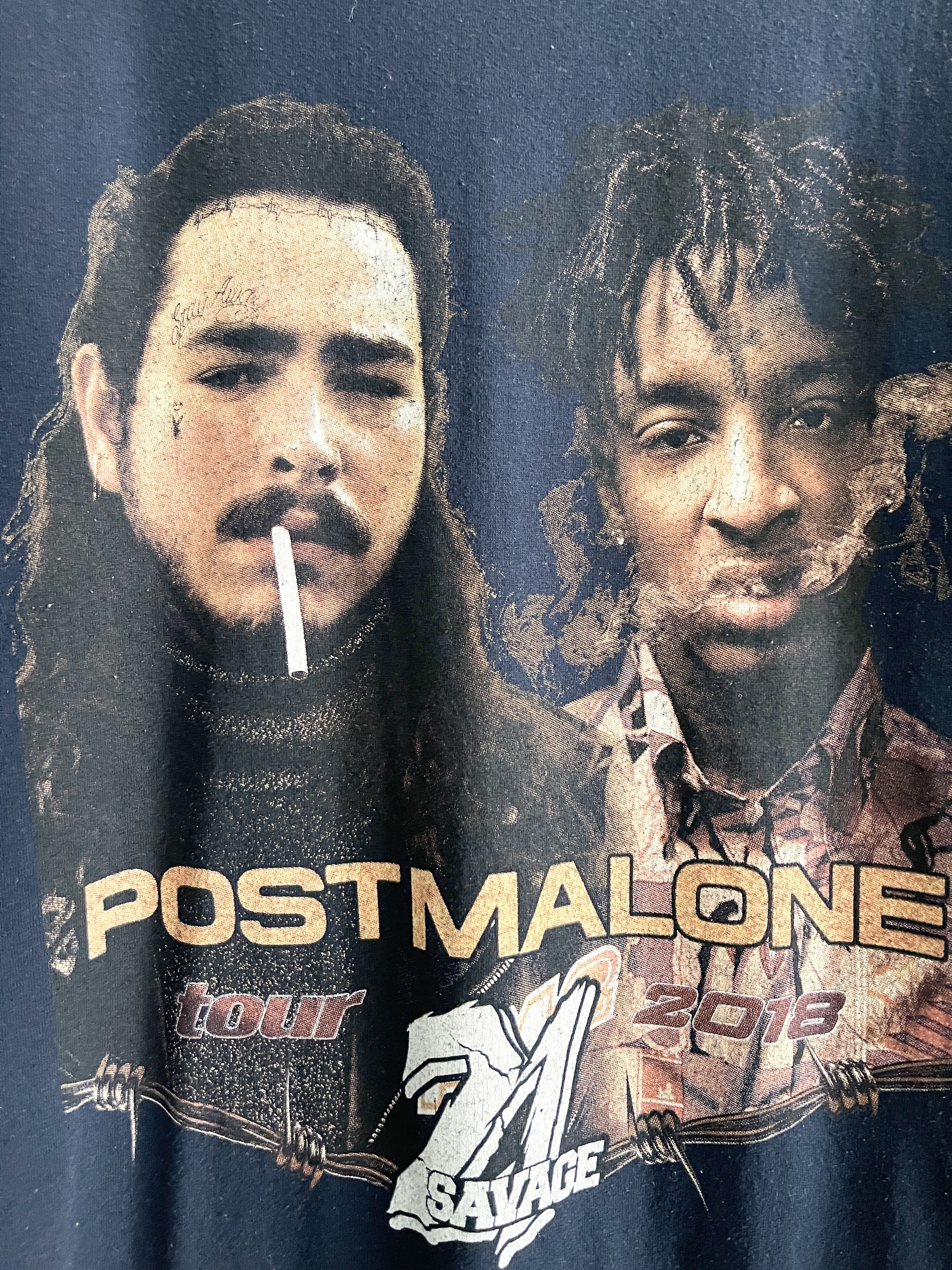 Rap Tees STEAL! 2018 Post Malone x 21 Savage USA Tour Tee (M) Size US M / EU 48-50 / 2 - 3 Thumbnail