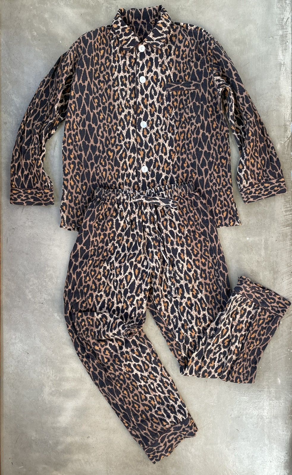 Pre-owned Number N Ine Number (n)ine 03ss/aw Kurt Leopard Print Pajama Set 2 In Brown