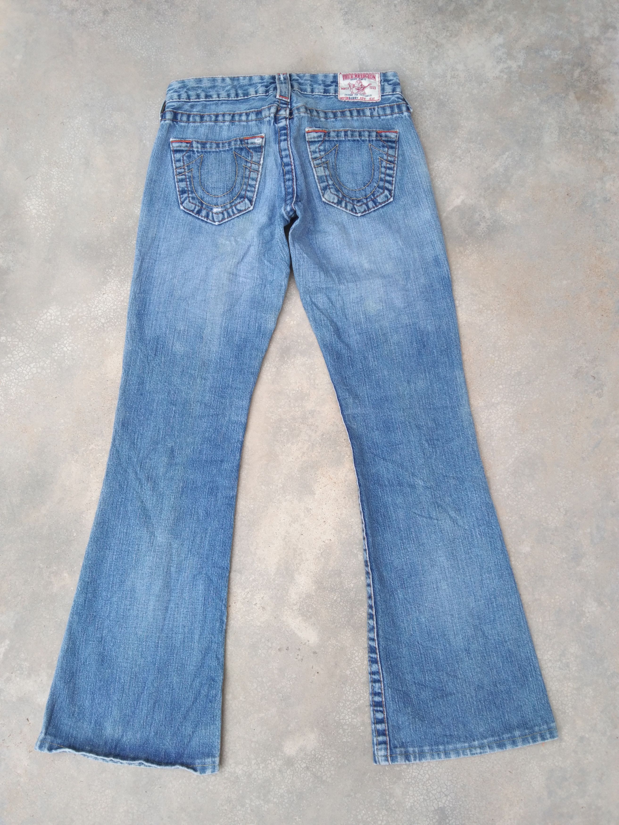 image of Vintage True Religion Flared Jeans Made In Usa 26X30 in Blue, Men's