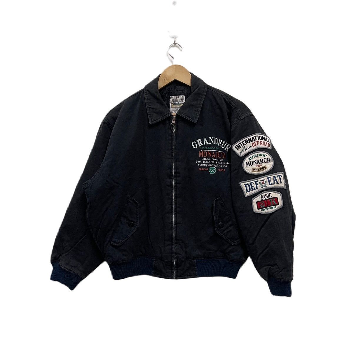 image of Vintage Off-Road Bomber Jacket Cotton in Black, Men's (Size Medium)