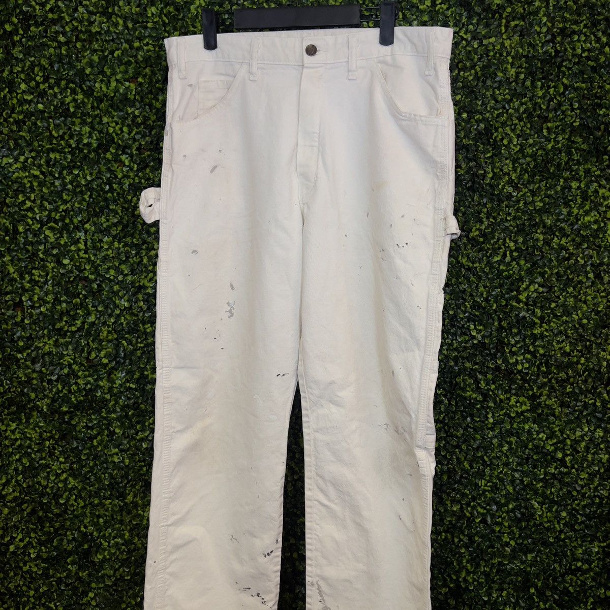 image of Dickies White Paint Splattered Painter Pants, Men's (Size 34)