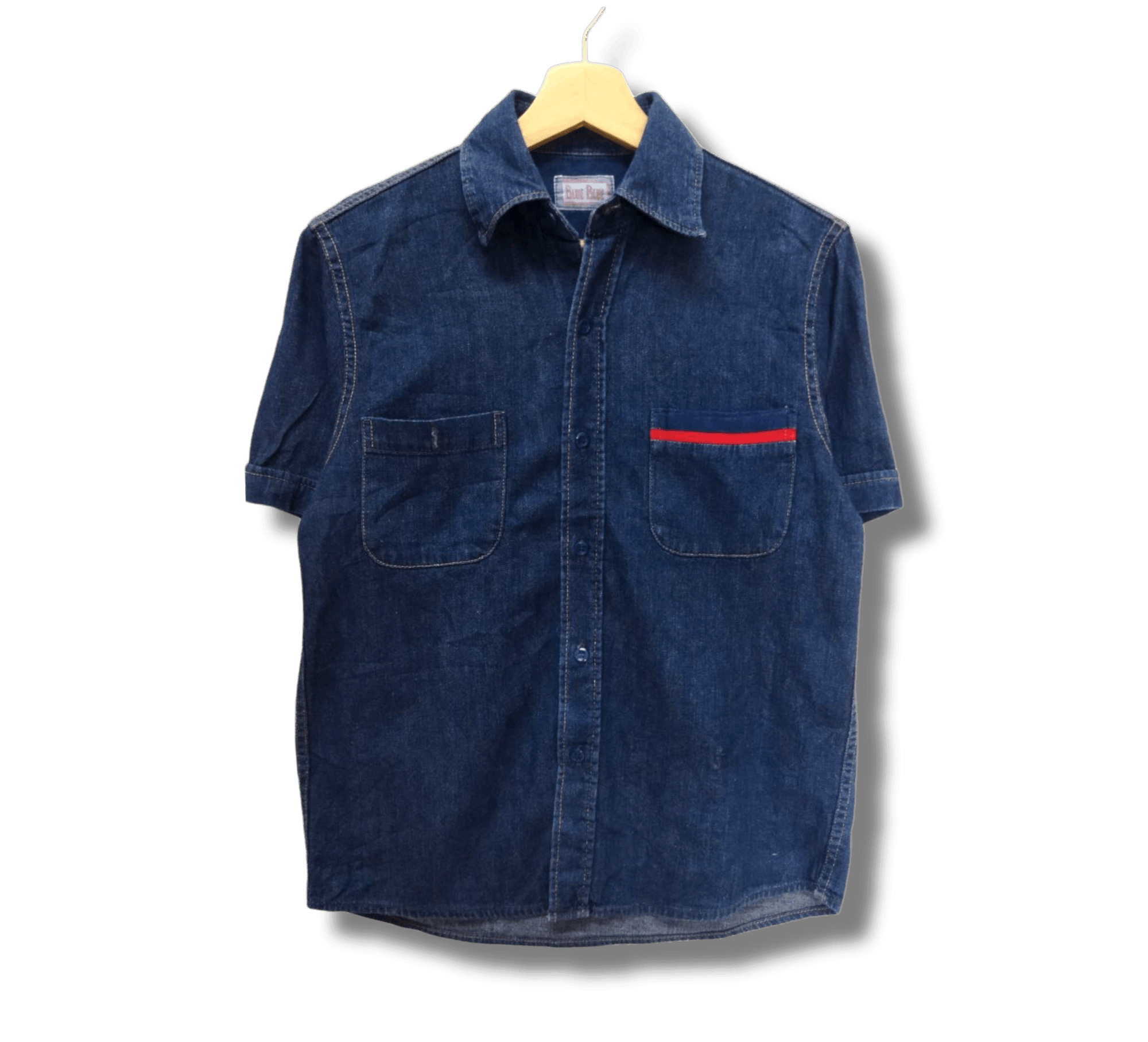 Image of Best Offer Blue Blue Japan Denim Shirt in Blue Denim, Men's (Size XS)