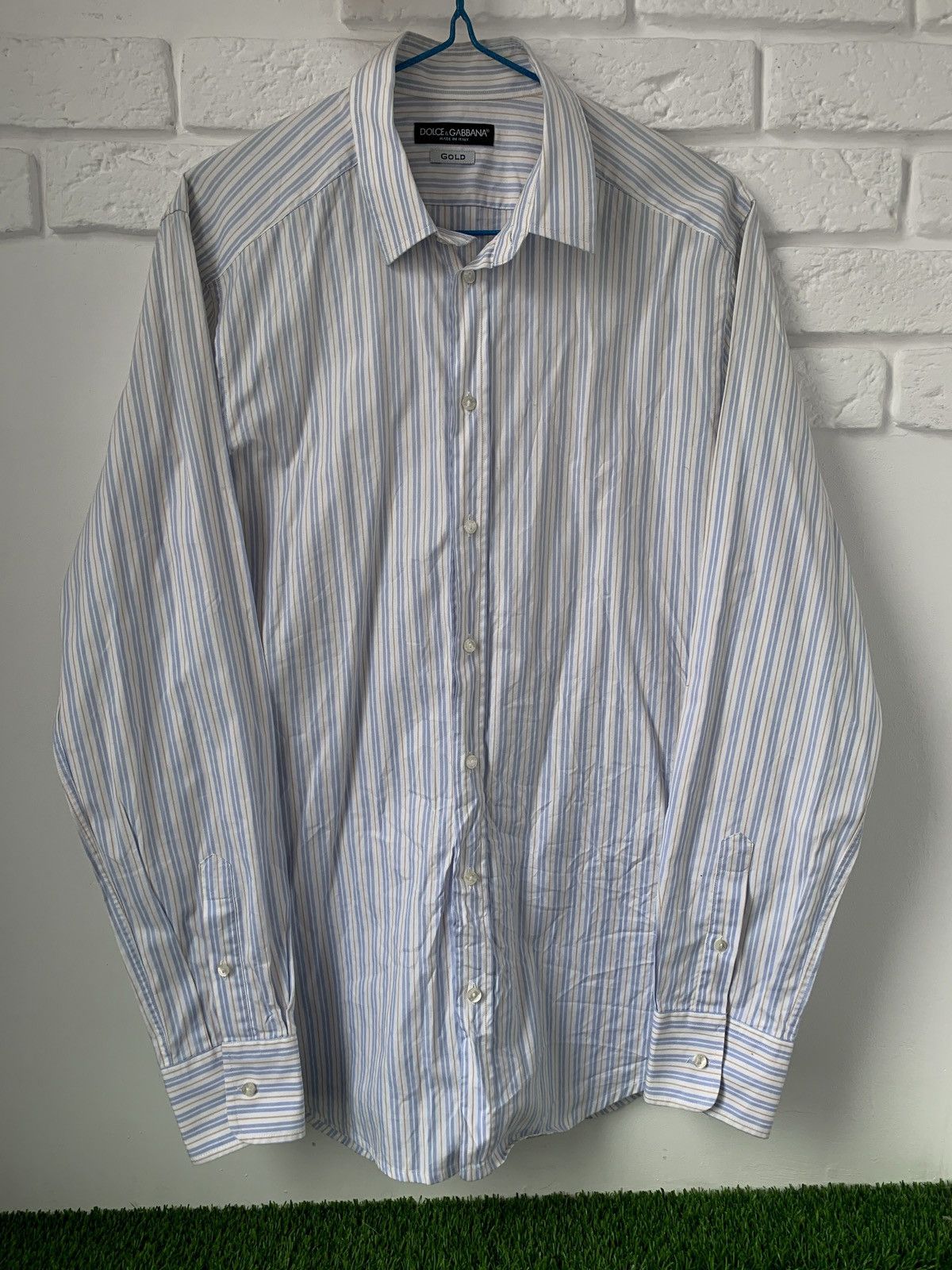 Dolce & Gabbana Brown Cotton Collared Men GOLD Dress Shirt