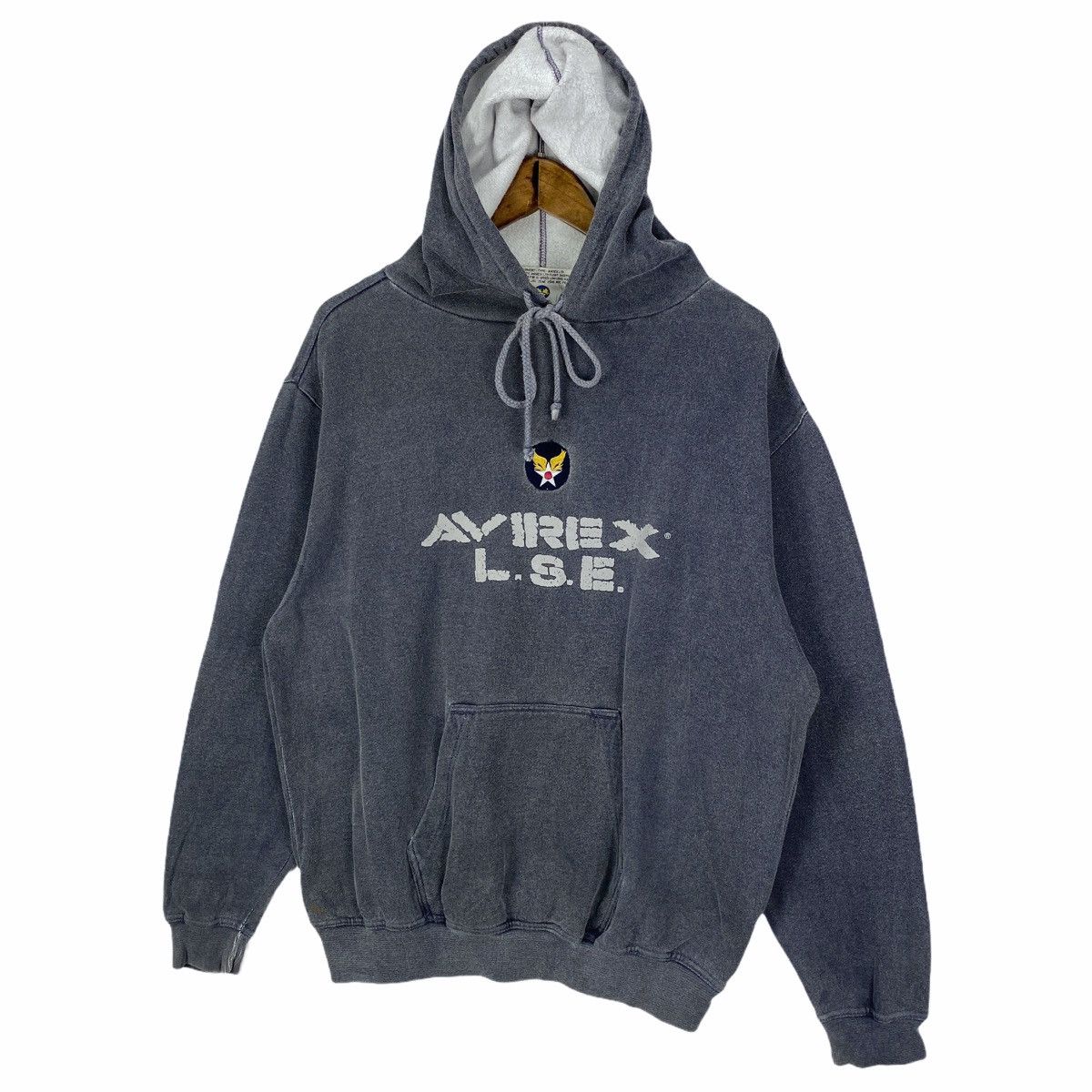 Avirex Vintage 90s Avirex Stonewash Hoodie Pullover Sweater Size US M / EU 48-50 / 2 - 2 Thumbnail