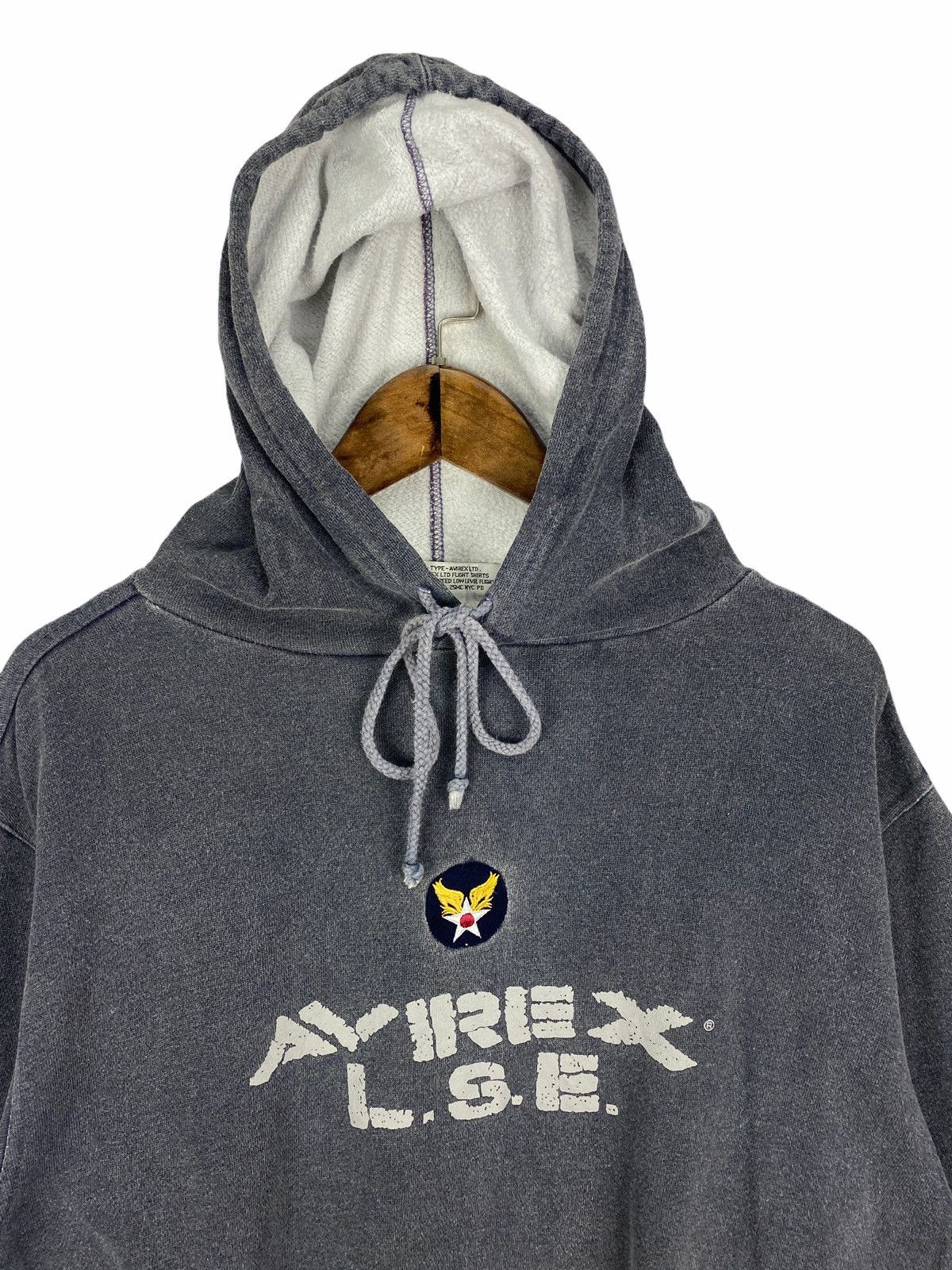 Avirex Vintage 90s Avirex Stonewash Hoodie Pullover Sweater Size US M / EU 48-50 / 2 - 8 Thumbnail