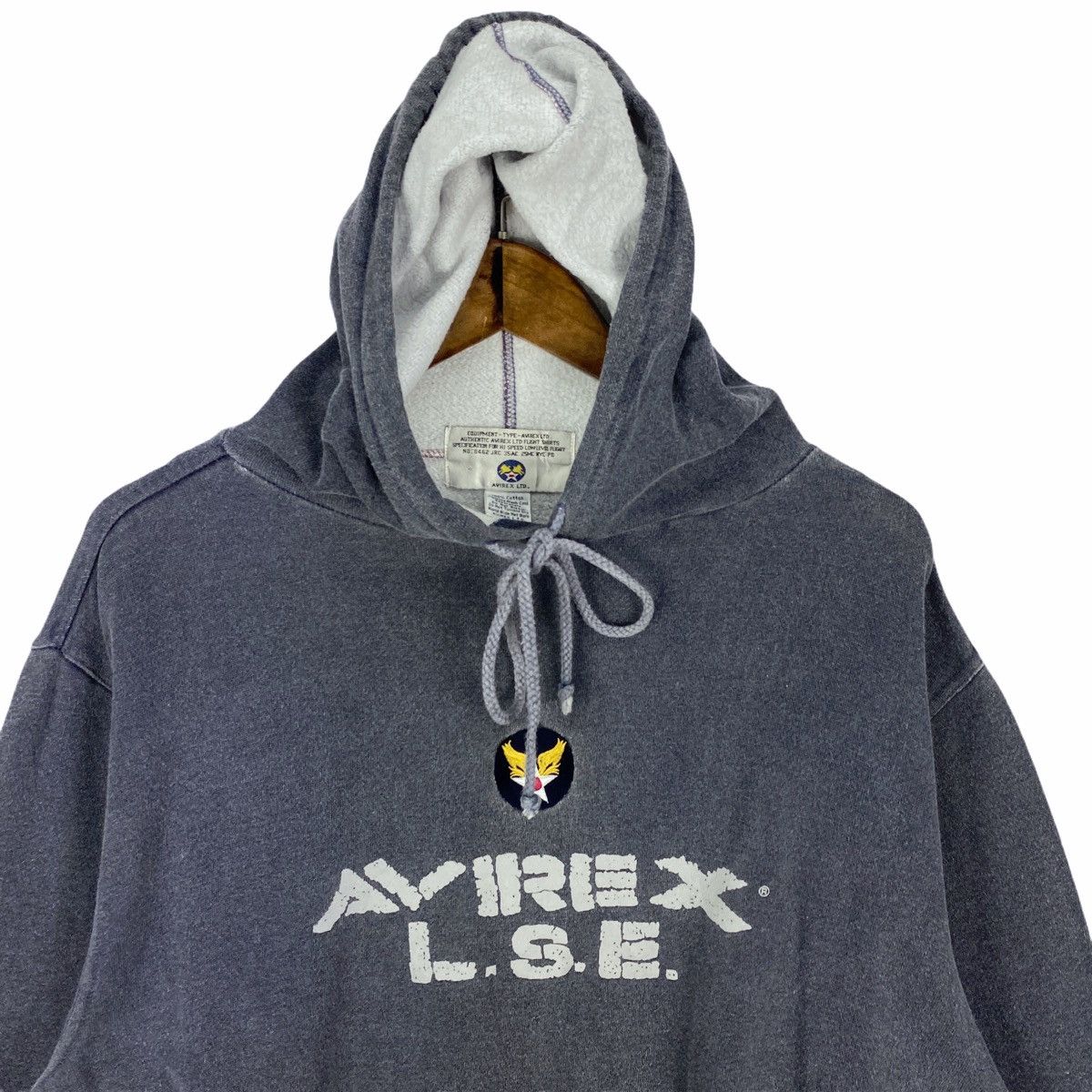 Avirex Vintage 90s Avirex Stonewash Hoodie Pullover Sweater Size US M / EU 48-50 / 2 - 6 Thumbnail