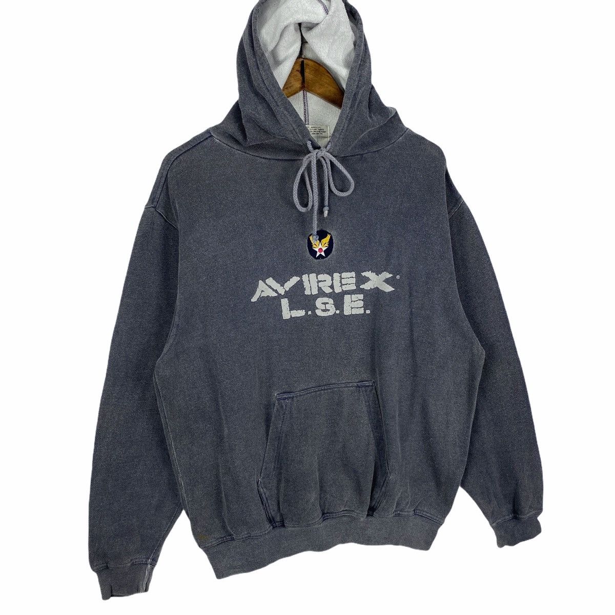 Avirex Vintage 90s Avirex Stonewash Hoodie Pullover Sweater Size US M / EU 48-50 / 2 - 4 Thumbnail
