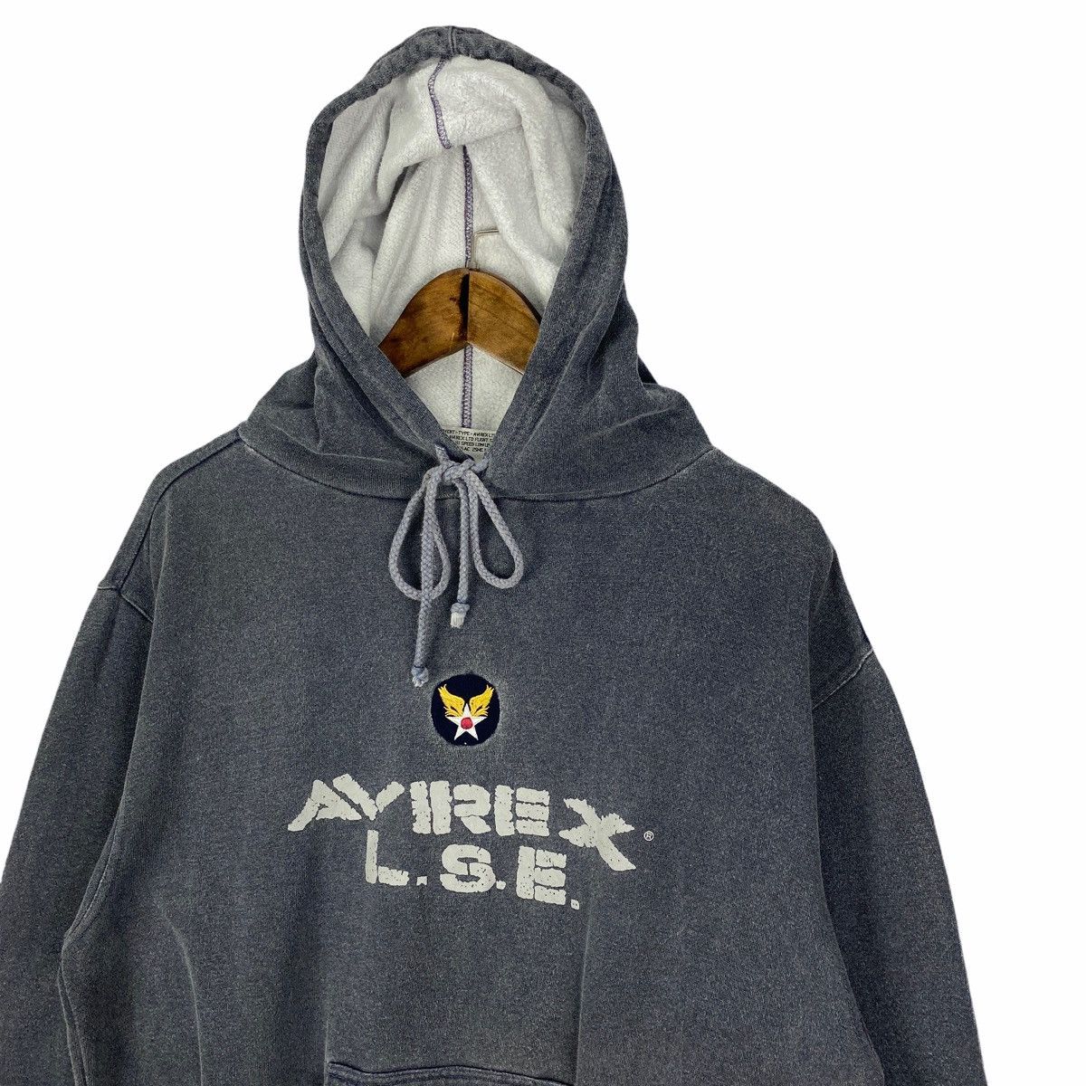 Avirex Vintage 90s Avirex Stonewash Hoodie Pullover Sweater Size US M / EU 48-50 / 2 - 7 Thumbnail
