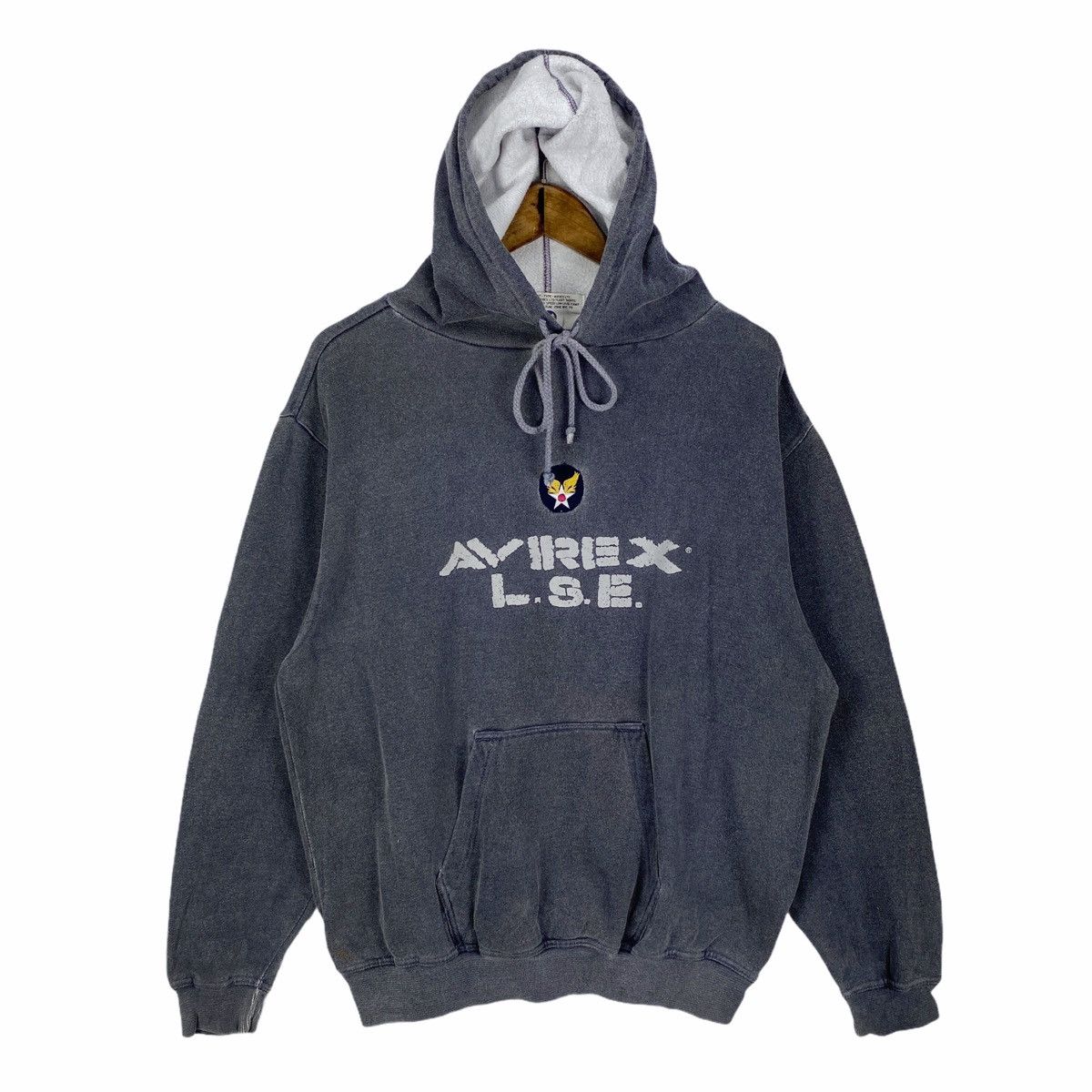 Avirex Vintage 90s Avirex Stonewash Hoodie Pullover Sweater Size US M / EU 48-50 / 2 - 3 Thumbnail