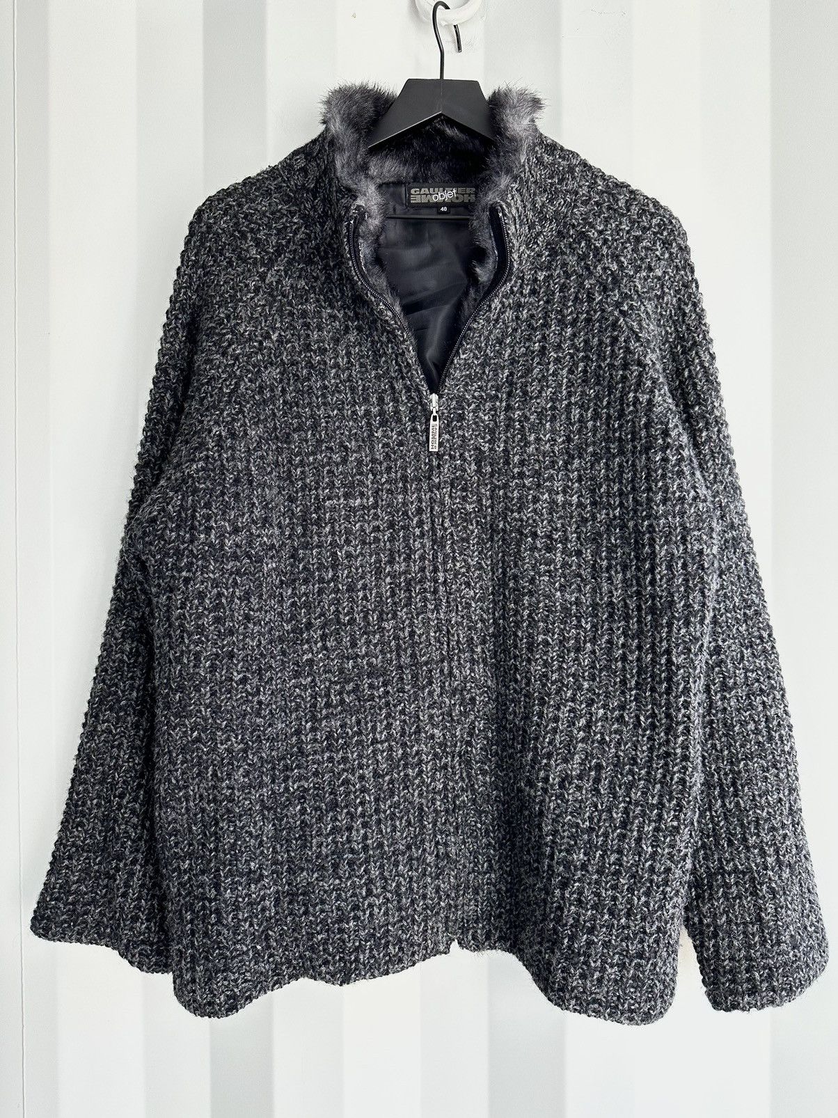 Jean Paul Gaultier Fur Collar Zip Knit Size US M / EU 48-50 / 2 - 3 Thumbnail