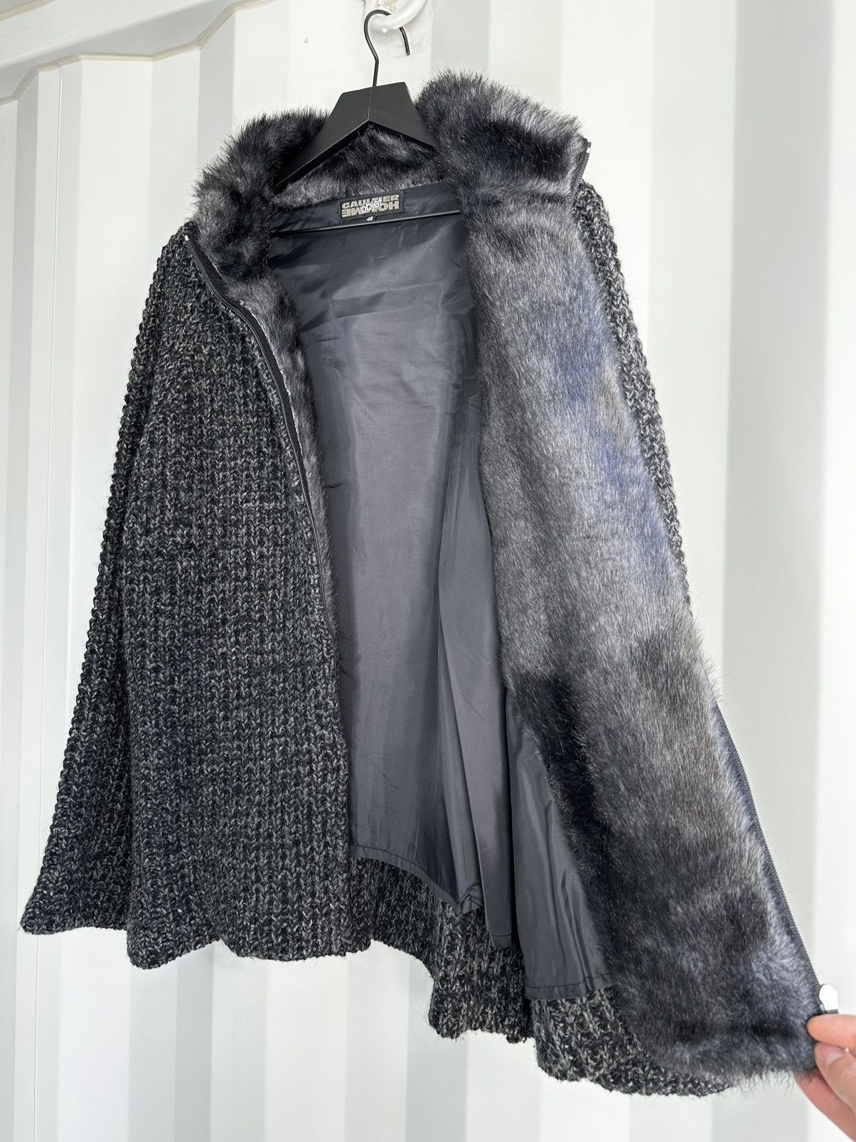 Jean Paul Gaultier Fur Collar Zip Knit Size US M / EU 48-50 / 2 - 4 Thumbnail